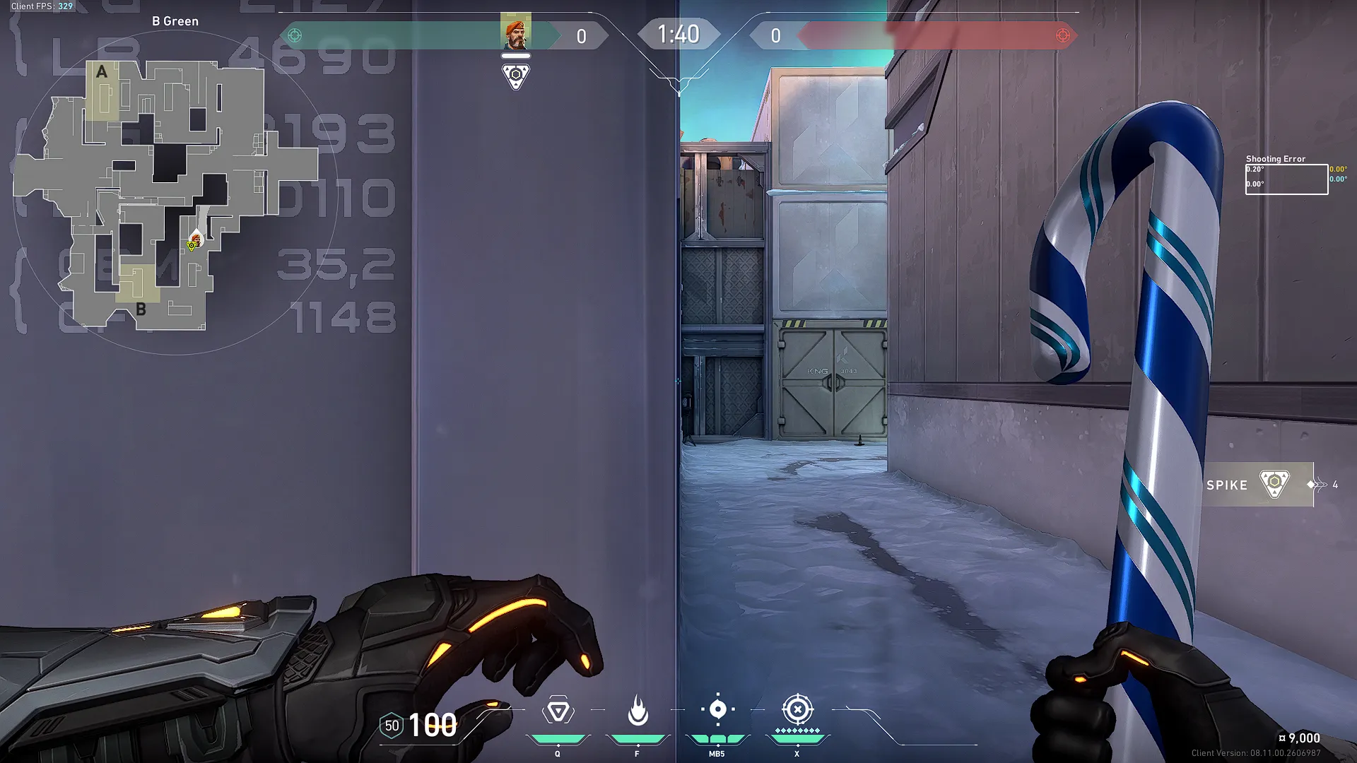 Brimstone Incendiary on Icebox Attack Site B — step 2 of 3: Aim — line up the shot
