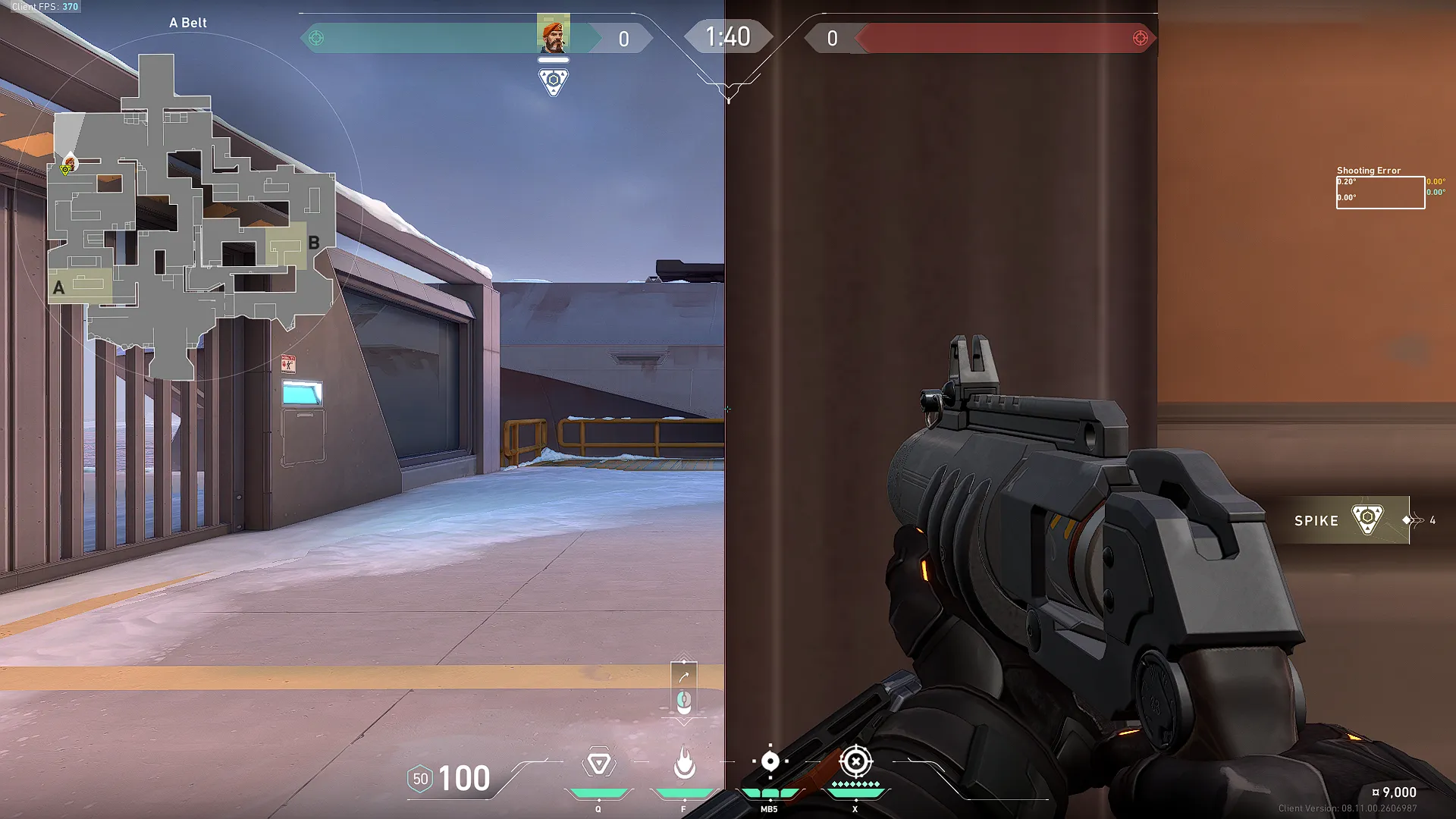 Brimstone Incendiary on Icebox Attack Site A — step 2 of 3: Aim — line up the shot
