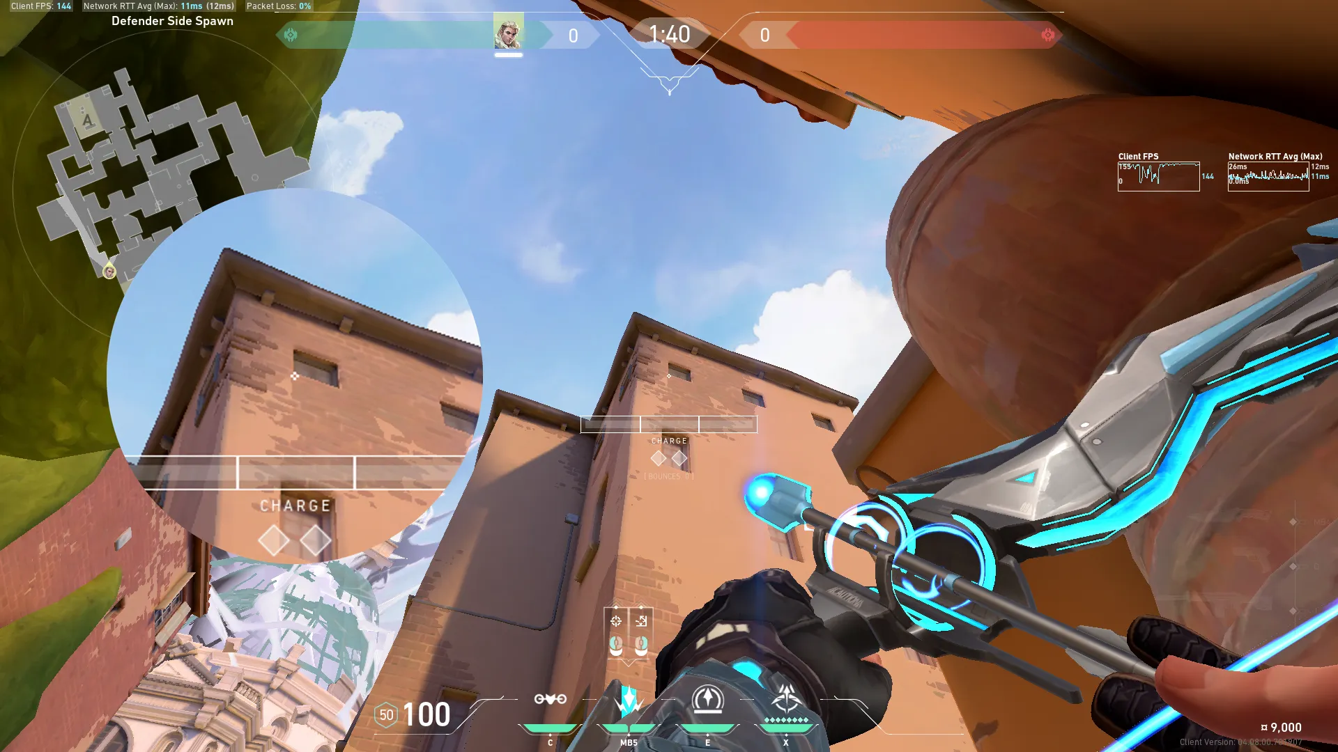 Sova Shock Bolt on Ascent Defense Site B — step 2 of 4: Aim — line up the shot