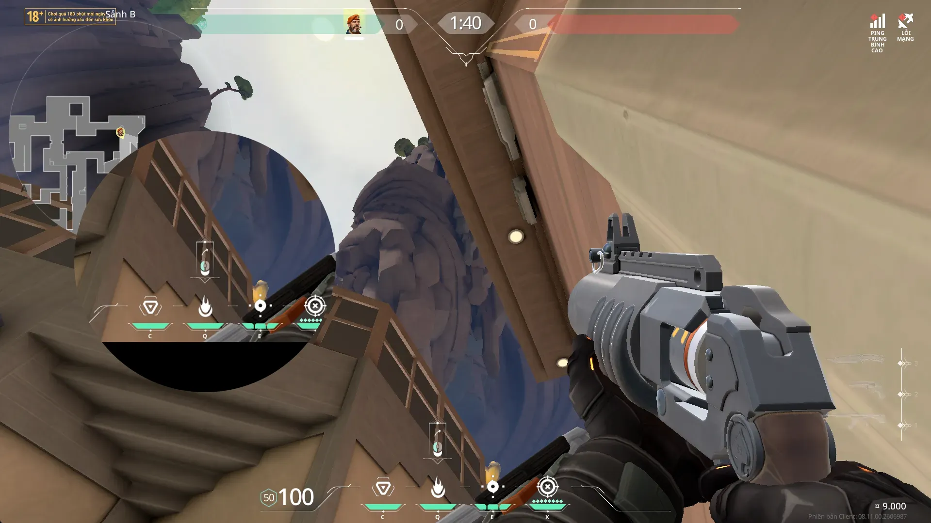 Brimstone Incendiary on Abyss Attack Site B — step 3 of 4: Aim — line up the shot