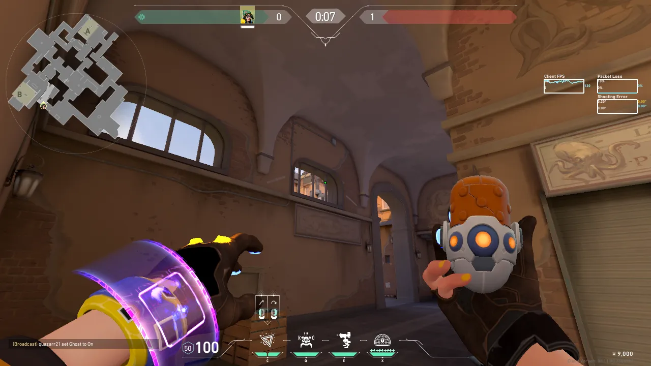 Killjoy Nanoswarm on Ascent Attack Mid — step 2 of 3: Aim — line up the shot