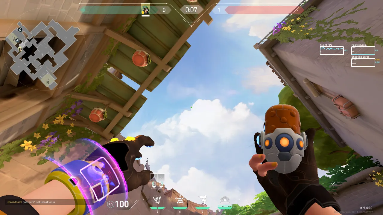 Killjoy Nanoswarm on Ascent Defense Site A — step 2 of 4: Aim — line up the shot