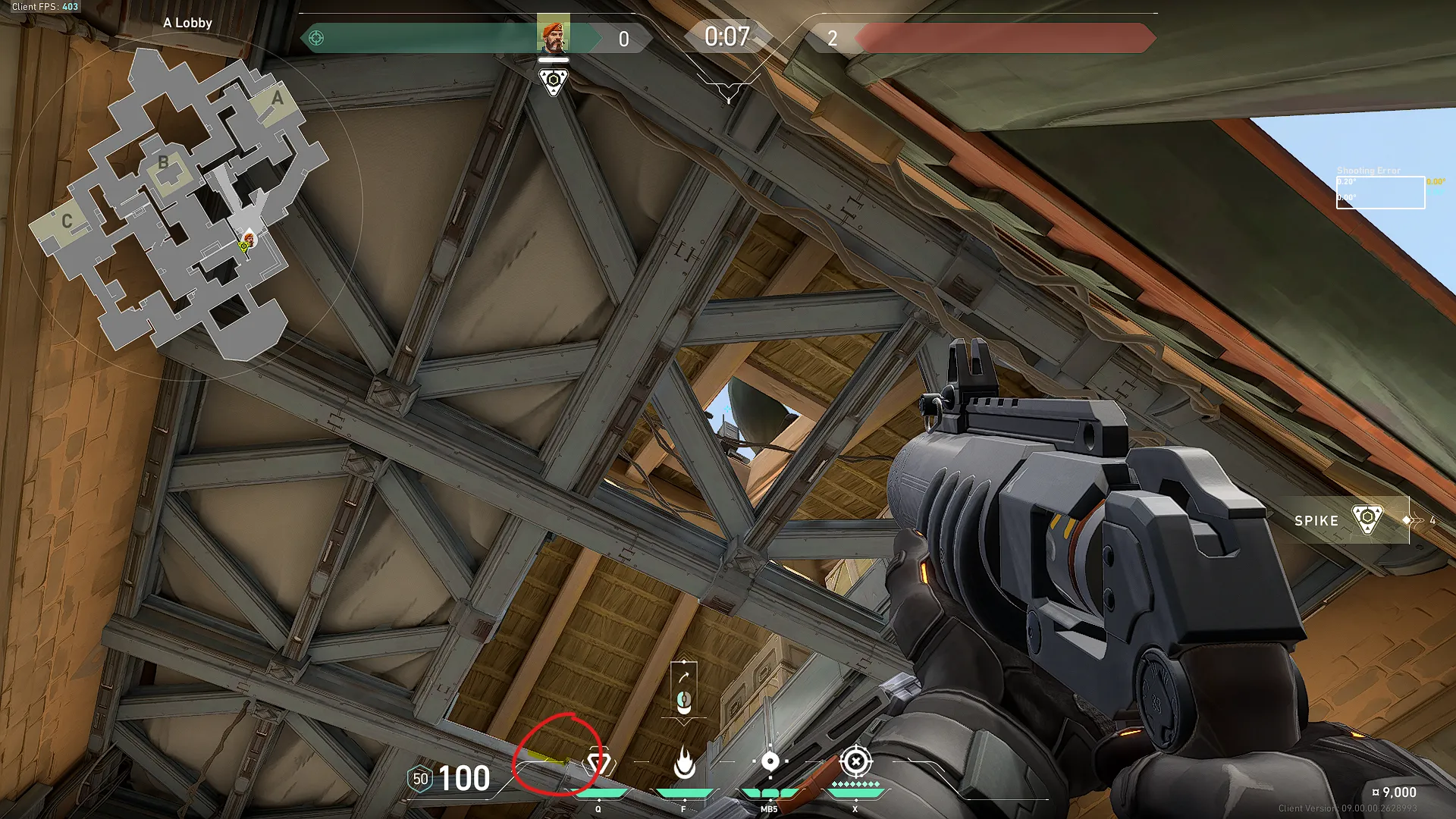 Brimstone Incendiary on Haven Attack Site A — step 3 of 4: Aim — line up the shot