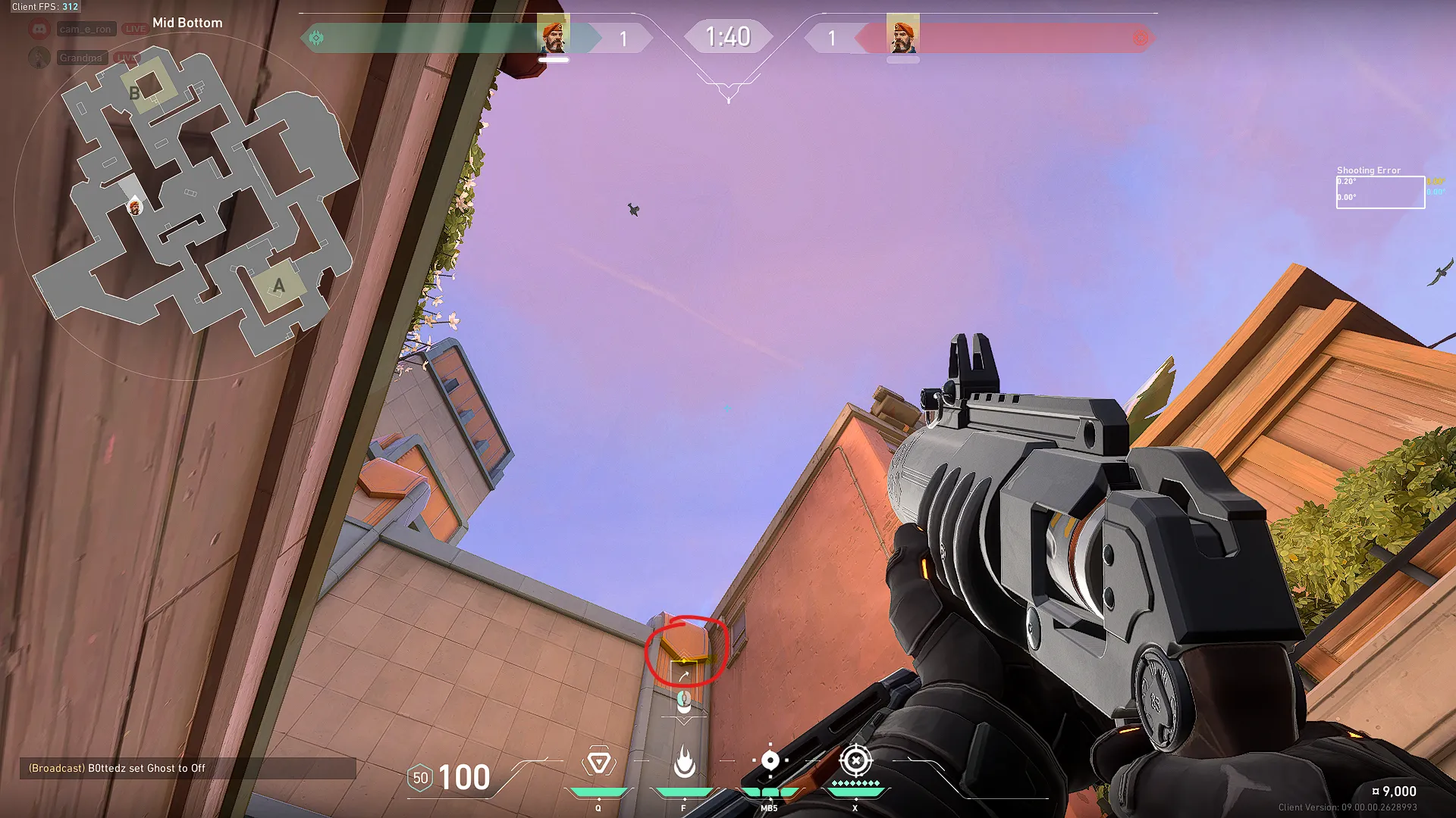Brimstone Incendiary on Sunset Attack Site B — step 2 of 3: Aim — line up the shot