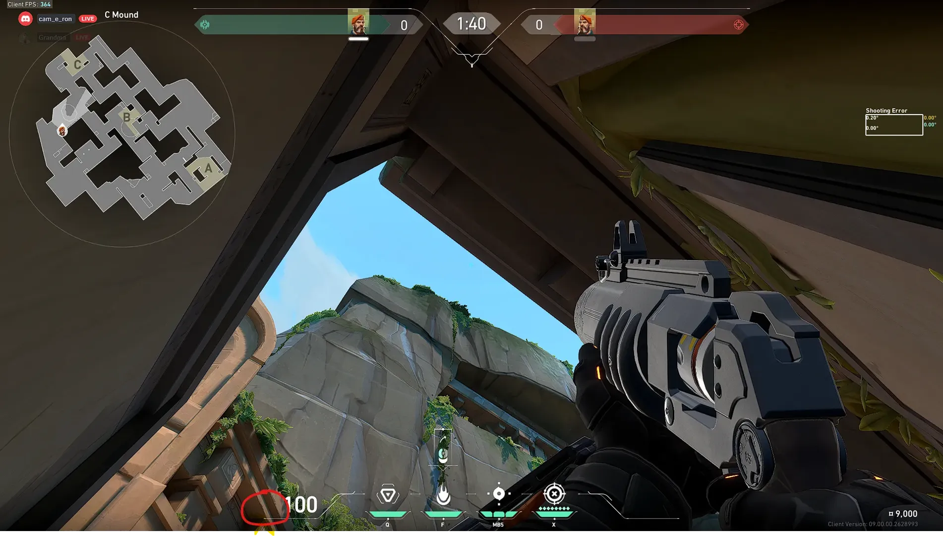Brimstone Incendiary on Lotus Attack Site C — step 2 of 3: Aim — line up the shot