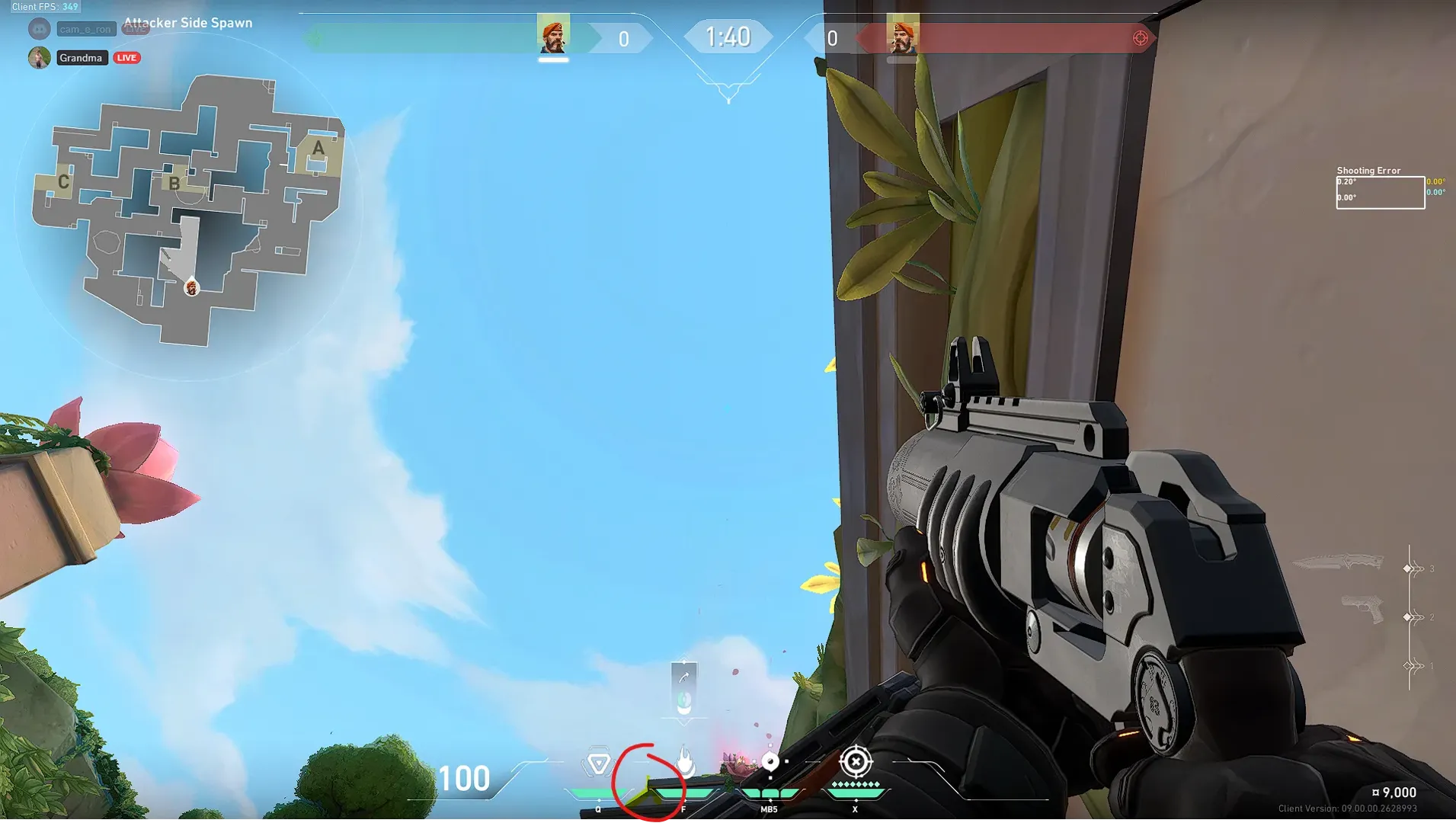 Brimstone Incendiary on Lotus Attack Site B — step 2 of 3: Aim — line up the shot