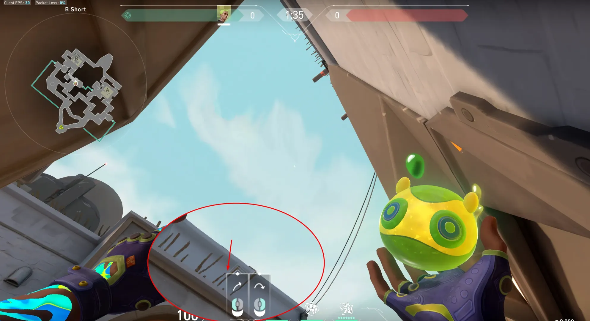 Gekko Mosh Pit on Bind Attack Site B — step 2 of 3: Aim — line up the shot