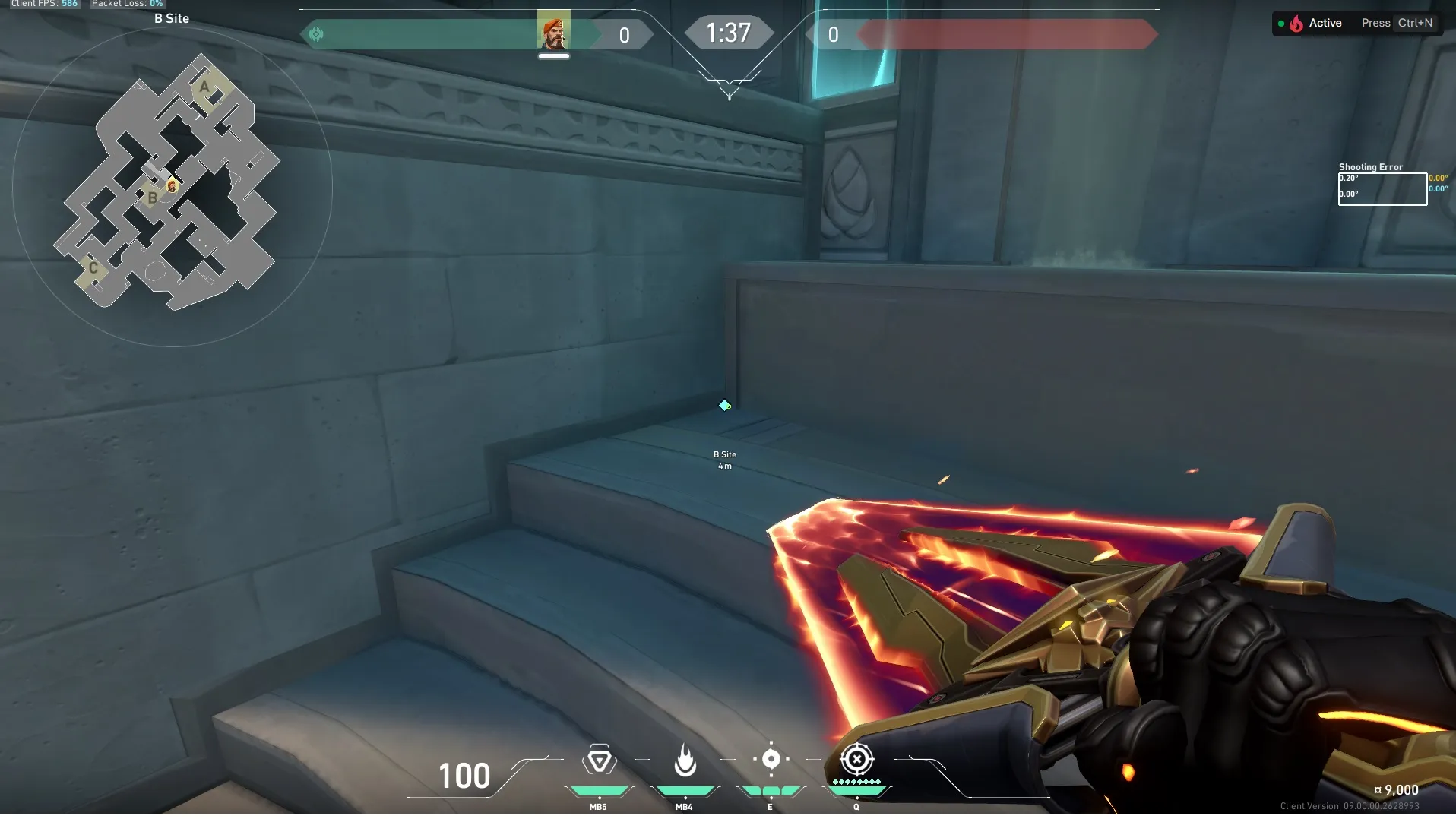 Brimstone Incendiary on Lotus Attack Site C — step 1 of 3: Position — where to stand
