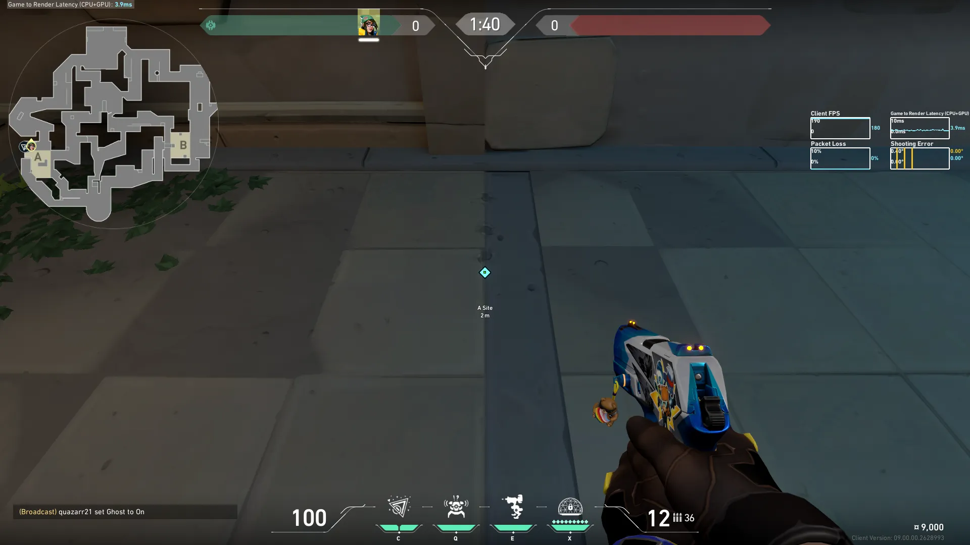Killjoy Nanoswarm on Pearl Defense Site A — step 3 of 5: Aim — line up the shot