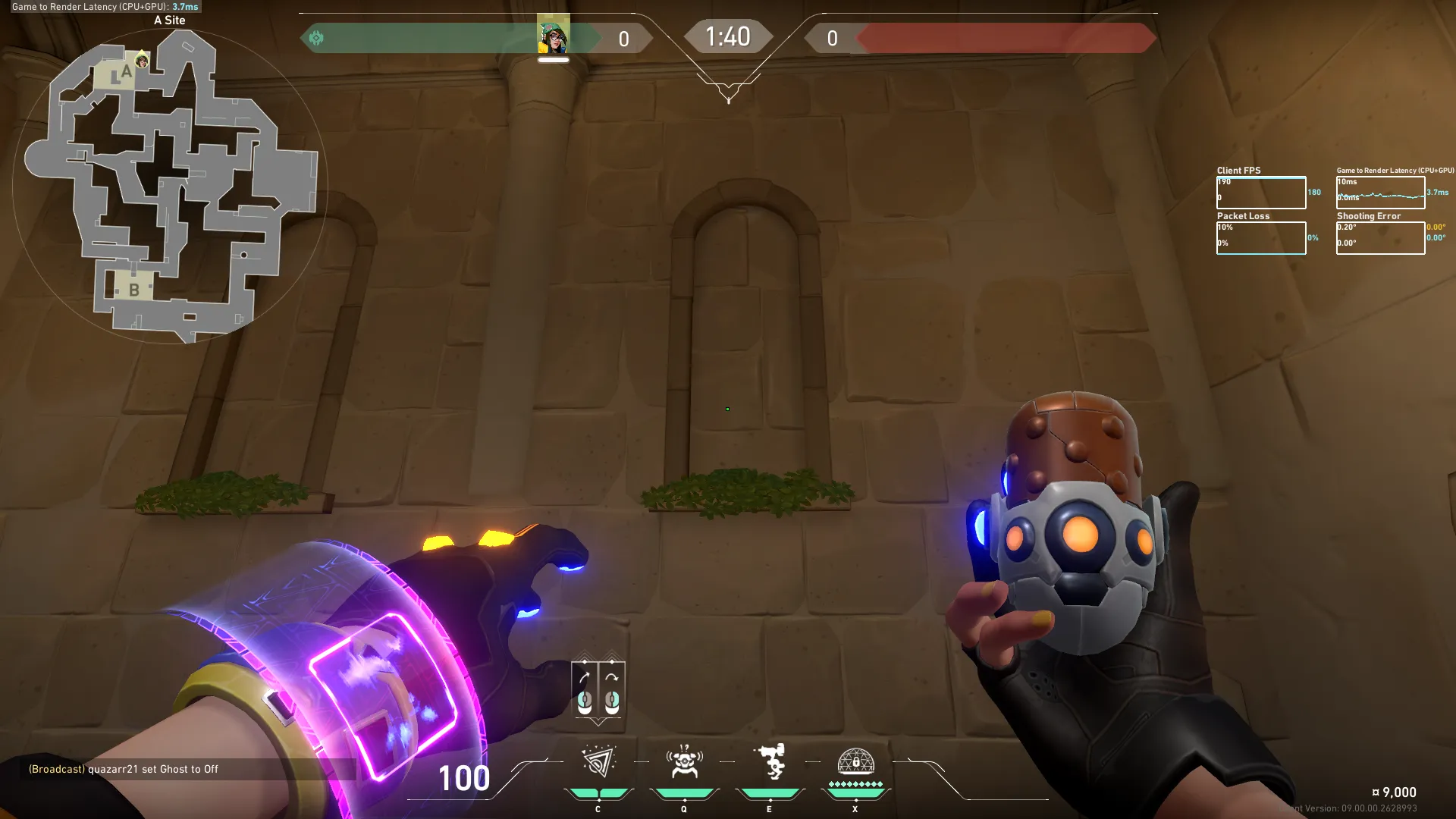 Killjoy Nanoswarm on Pearl Defense Site A — step 4 of 5: Aim — line up the shot