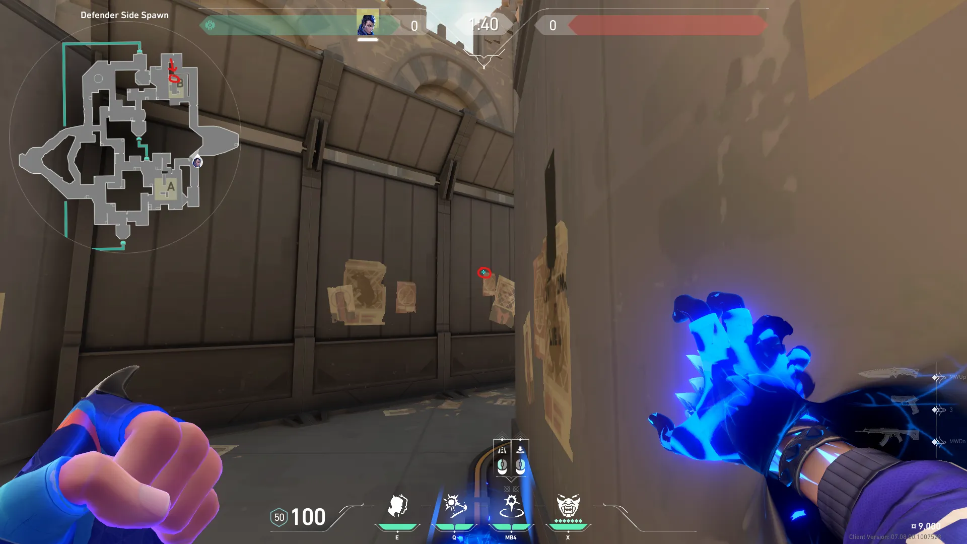 Yoru Gatecrash on Bind Defense Site B — step 1 of 2: Position — where to stand