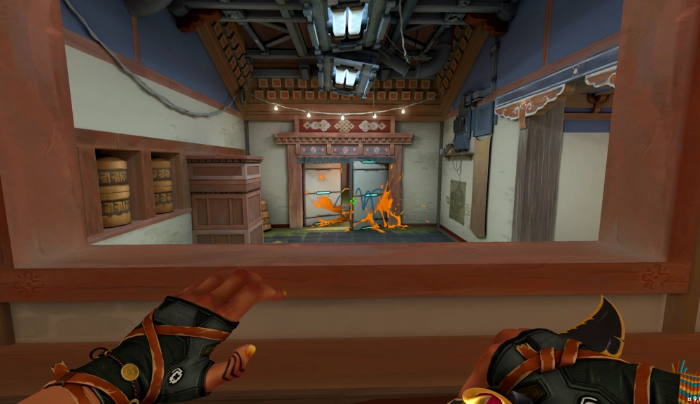 Raze Paint Shells on Haven Defense Site C — step 2 of 6: Aim — line up the shot
