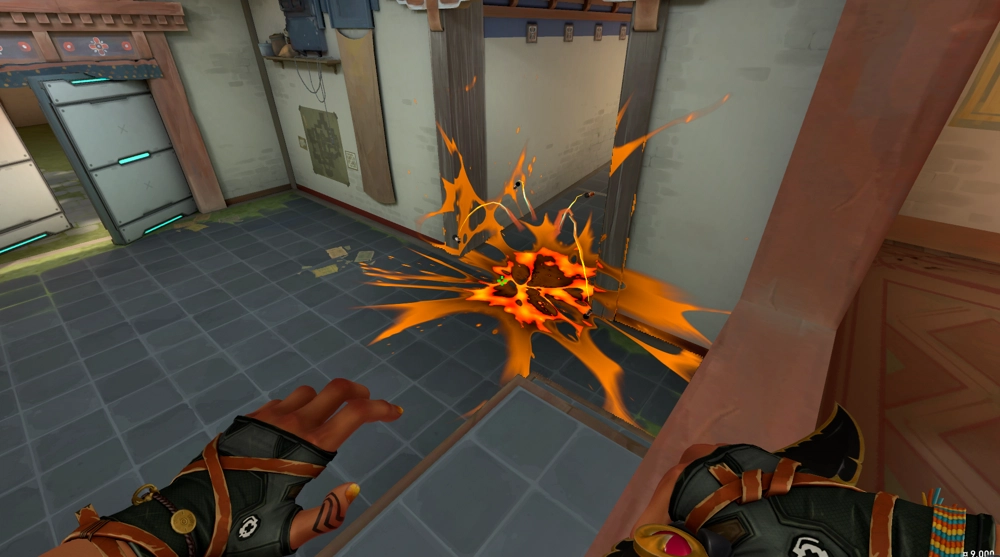 Raze Paint Shells on Haven Defense Site C — step 4 of 6: Aim — line up the shot