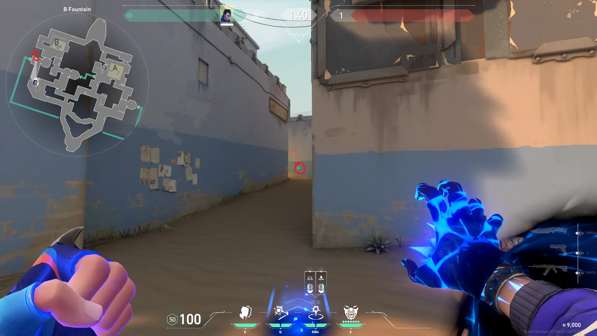 Yoru Gatecrash on Bind Attack Site B — step 1 of 2: Position — where to stand