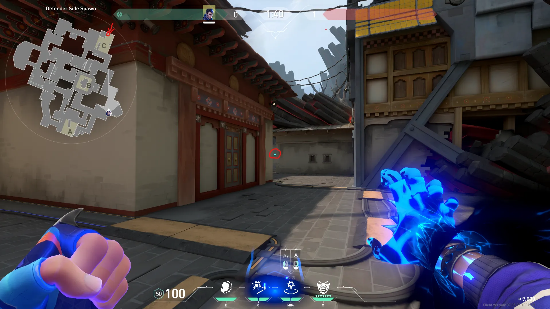 Yoru Gatecrash on Haven Defense Site C — step 1 of 2: Position — where to stand