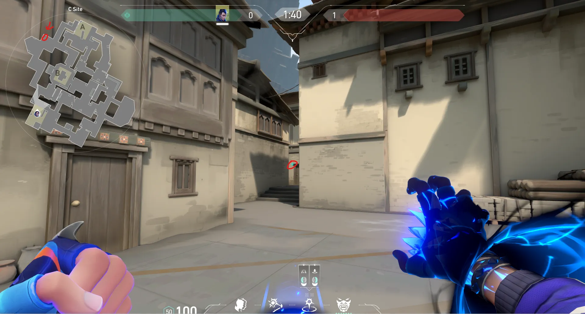 Yoru Gatecrash on Haven Defense Site C — step 1 of 2: Position — where to stand