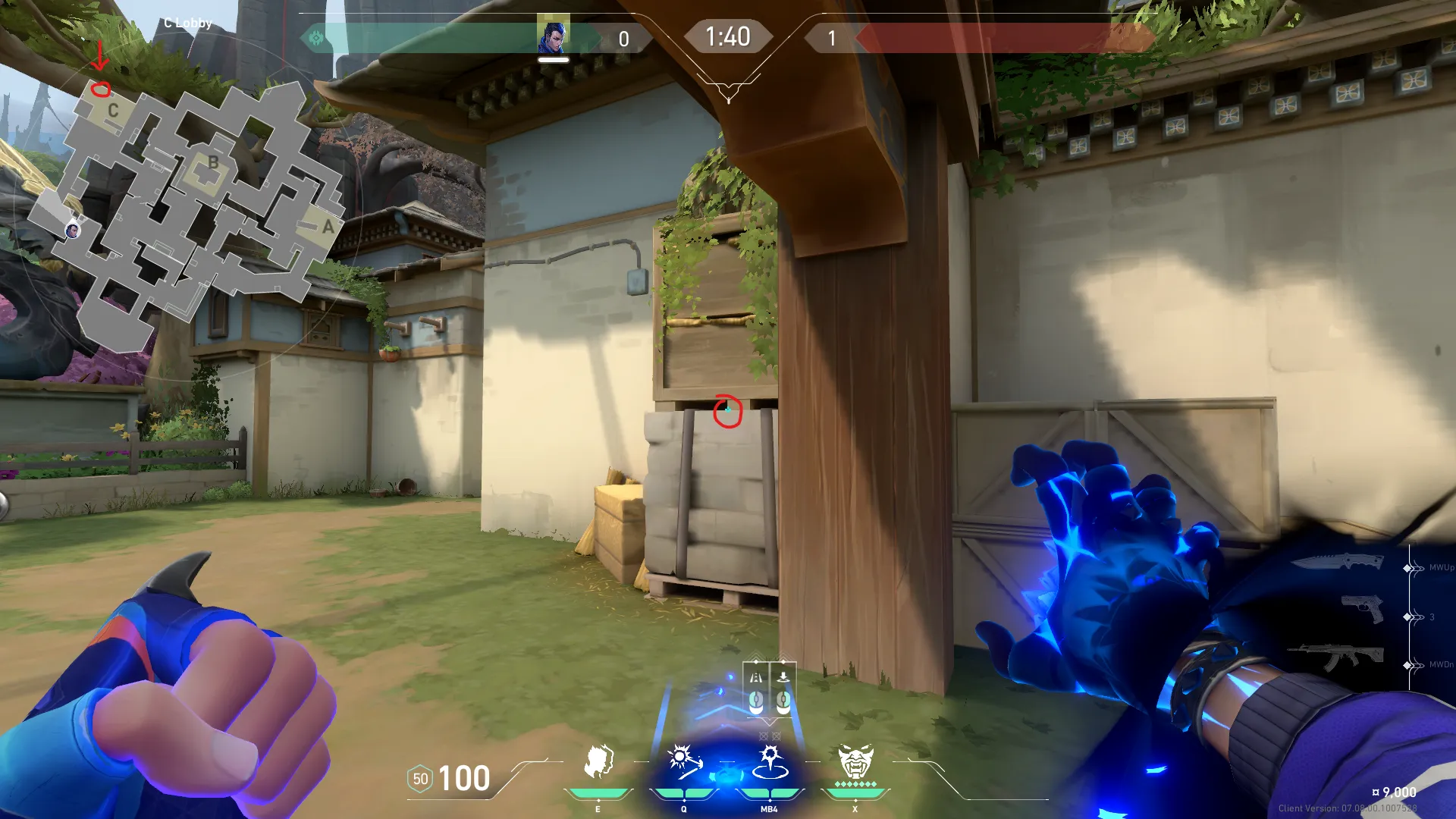 Yoru Gatecrash on Haven Attack Site C — step 1 of 2: Position — where to stand