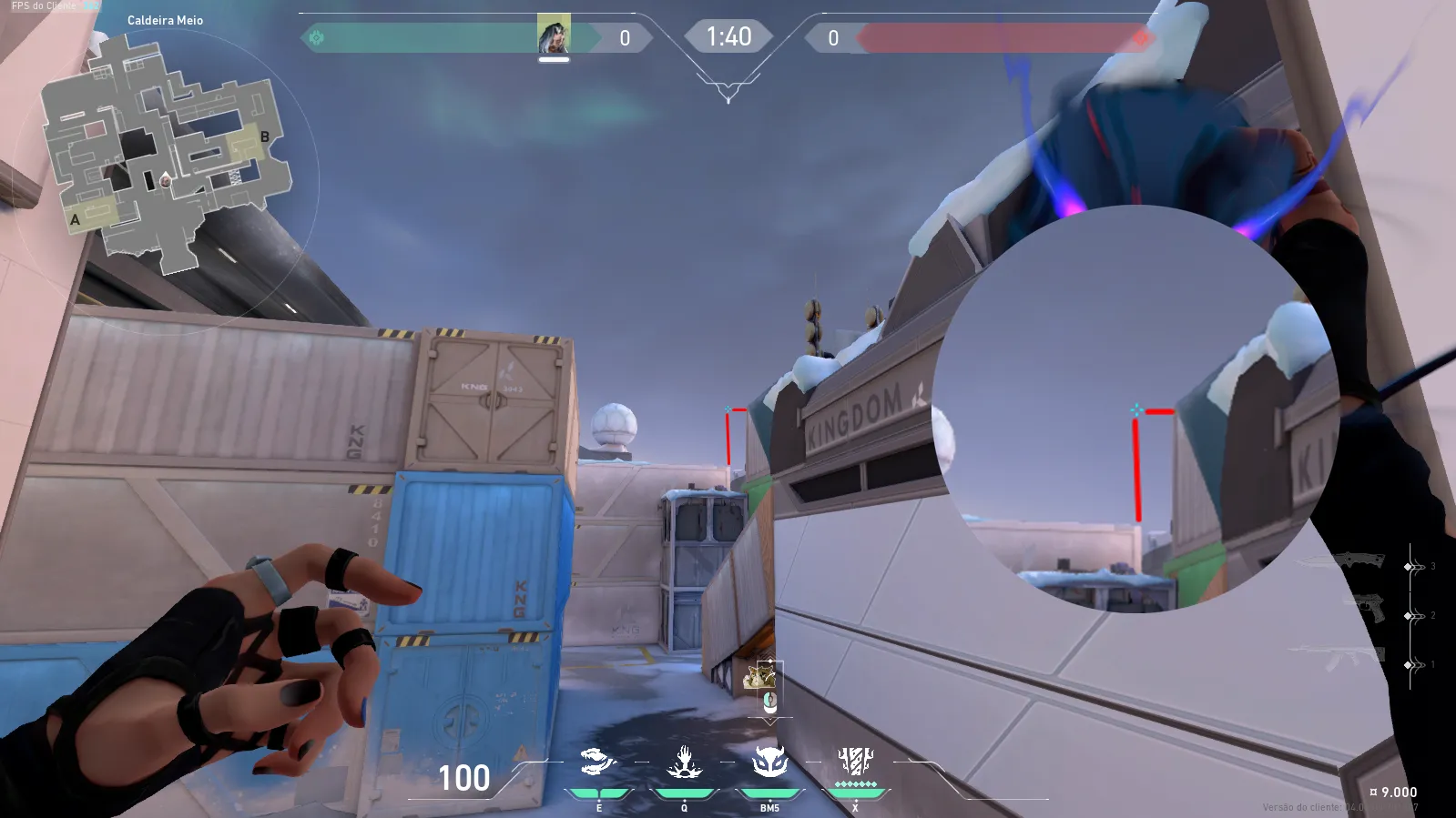 Fade Haunt on Icebox Defense Site B — step 2 of 3: Aim — line up the shot