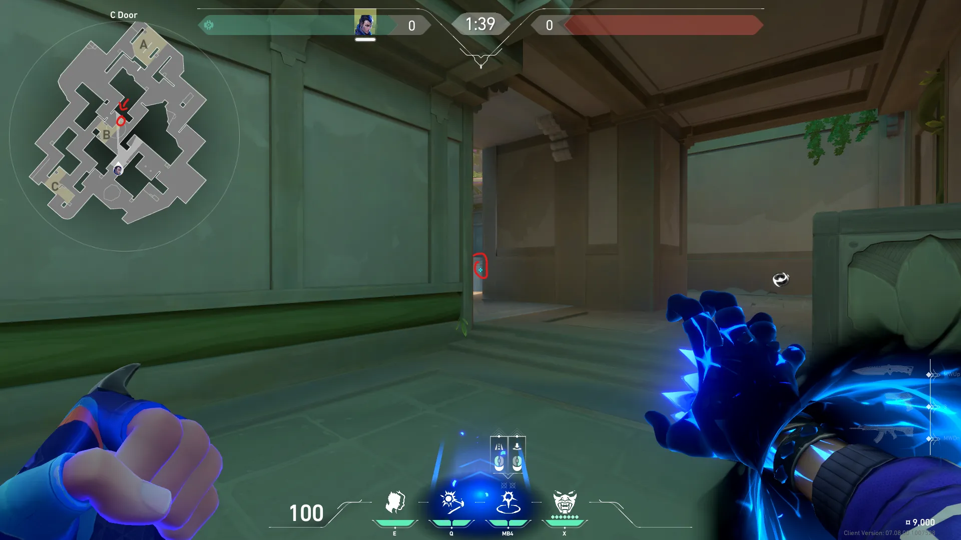Yoru Gatecrash on Lotus Attack Site B — step 1 of 2: Position — where to stand