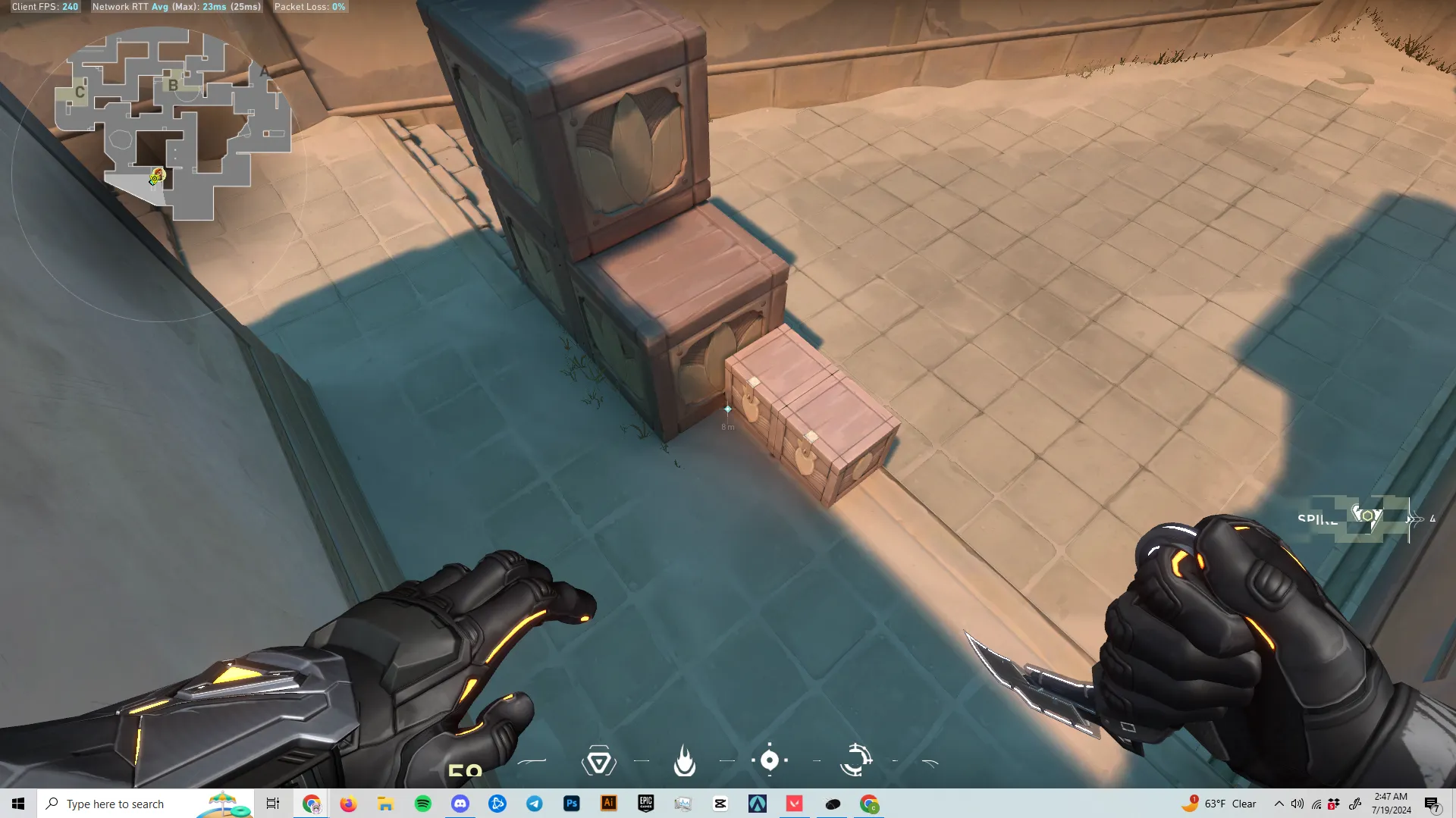 Brimstone Incendiary on Lotus Attack Site B — step 1 of 4: Position — where to stand