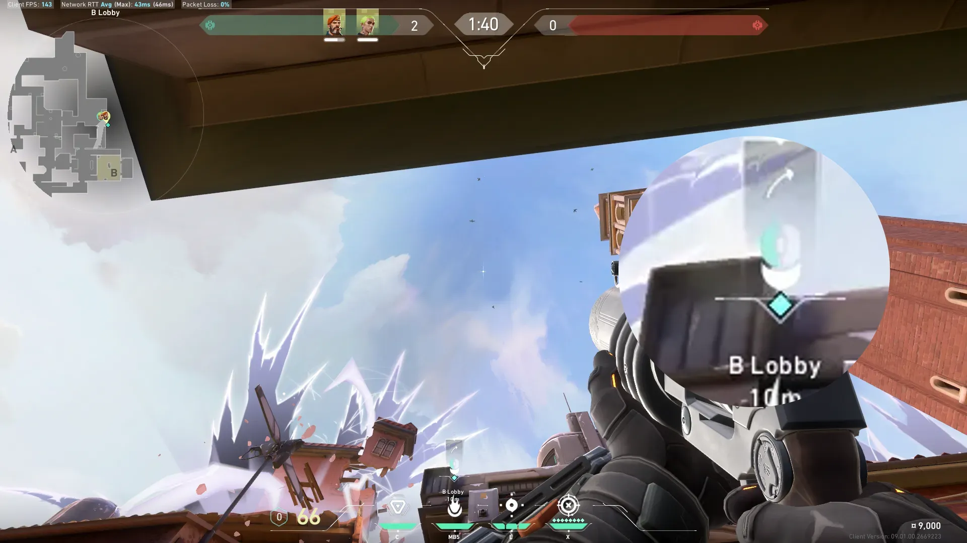 Brimstone Incendiary on Ascent Attack Site B — step 2 of 3: Aim — line up the shot