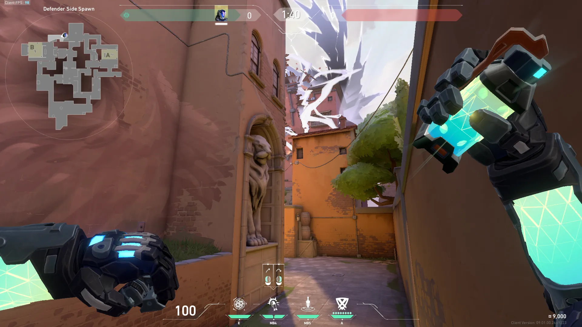 KAY/O Flash_Drive on Ascent Defense Site B — step 2 of 3: Aim — line up the shot