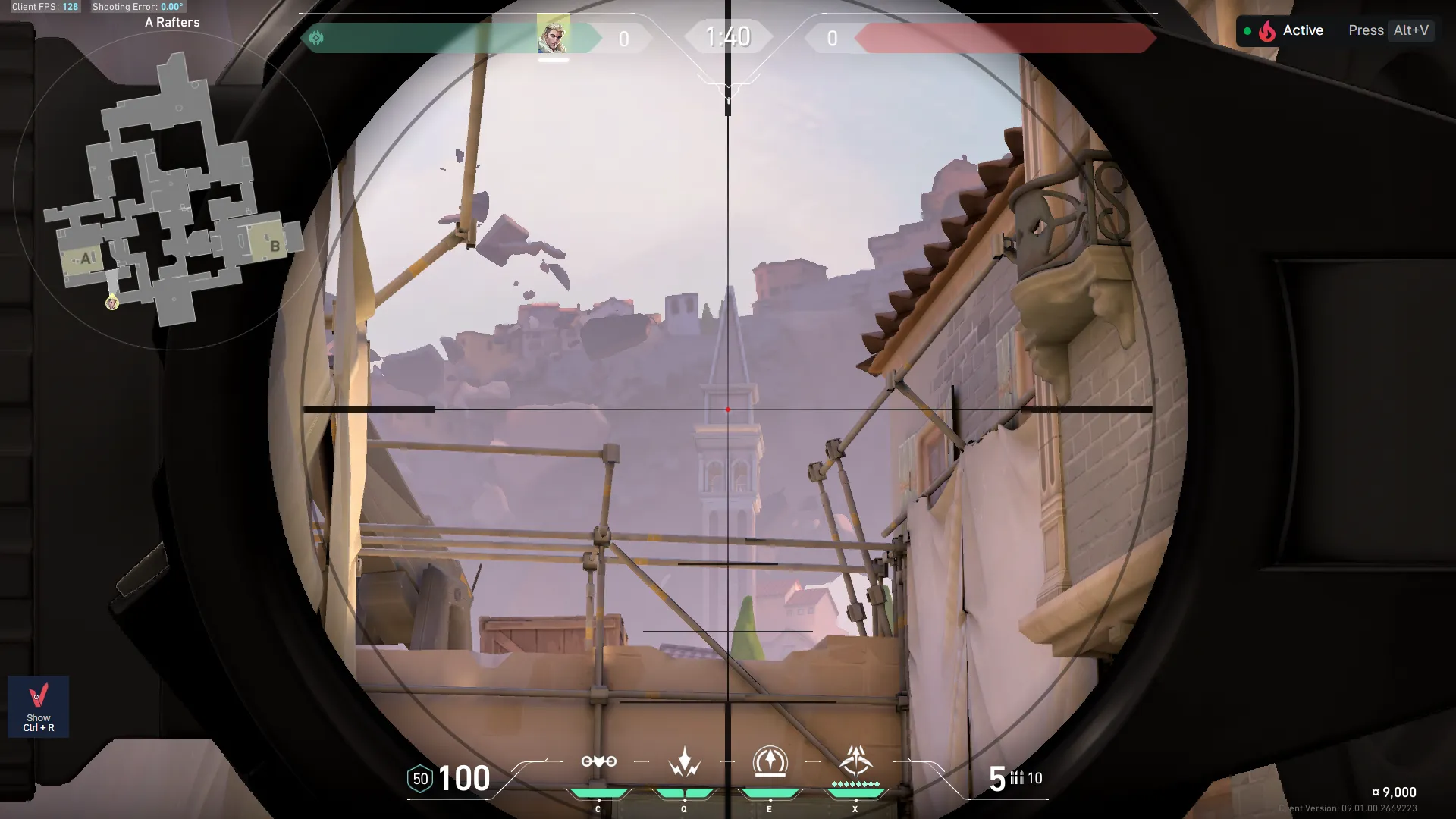 Sova Recon Bolt on Ascent Defense Site A — step 2 of 4: Aim — line up the shot