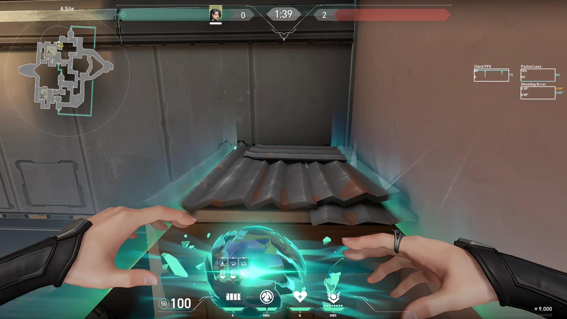 Sage Barrier Orb on Bind Defense Site A — step 3 of 5: Aim — line up the shot