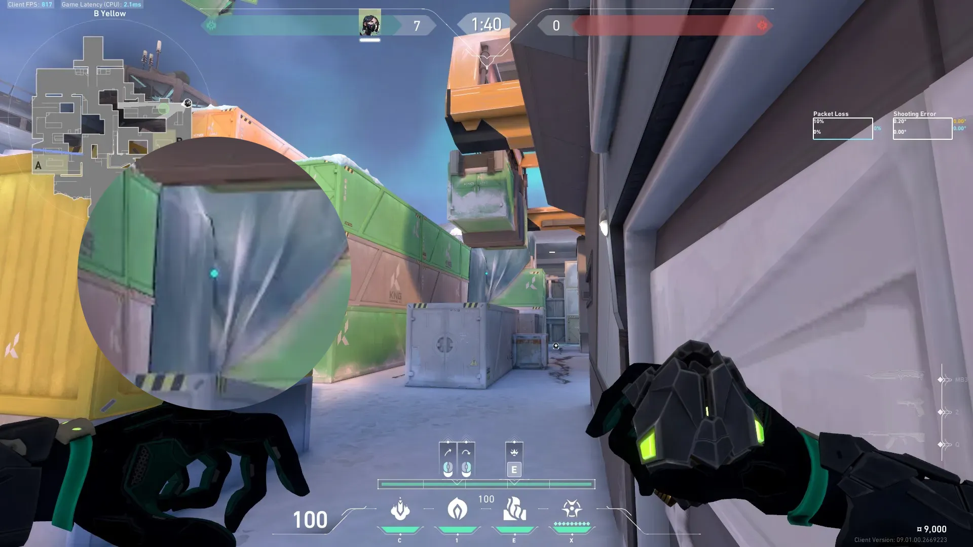 Viper Poison Cloud on Icebox Defense Site A — step 7 of 9: Aim — line up the shot