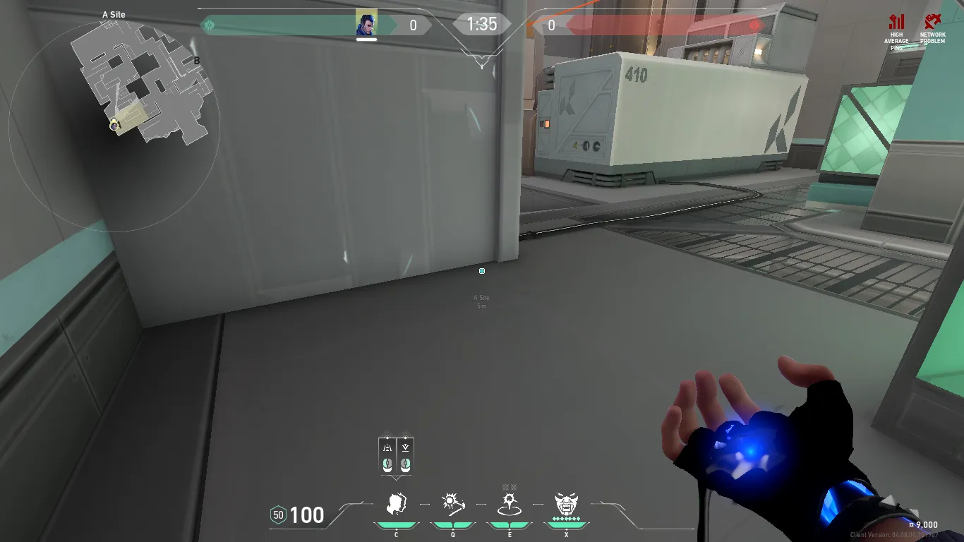 Yoru Blindside on Icebox Defense Site A — step 1 of 4: Position — where to stand