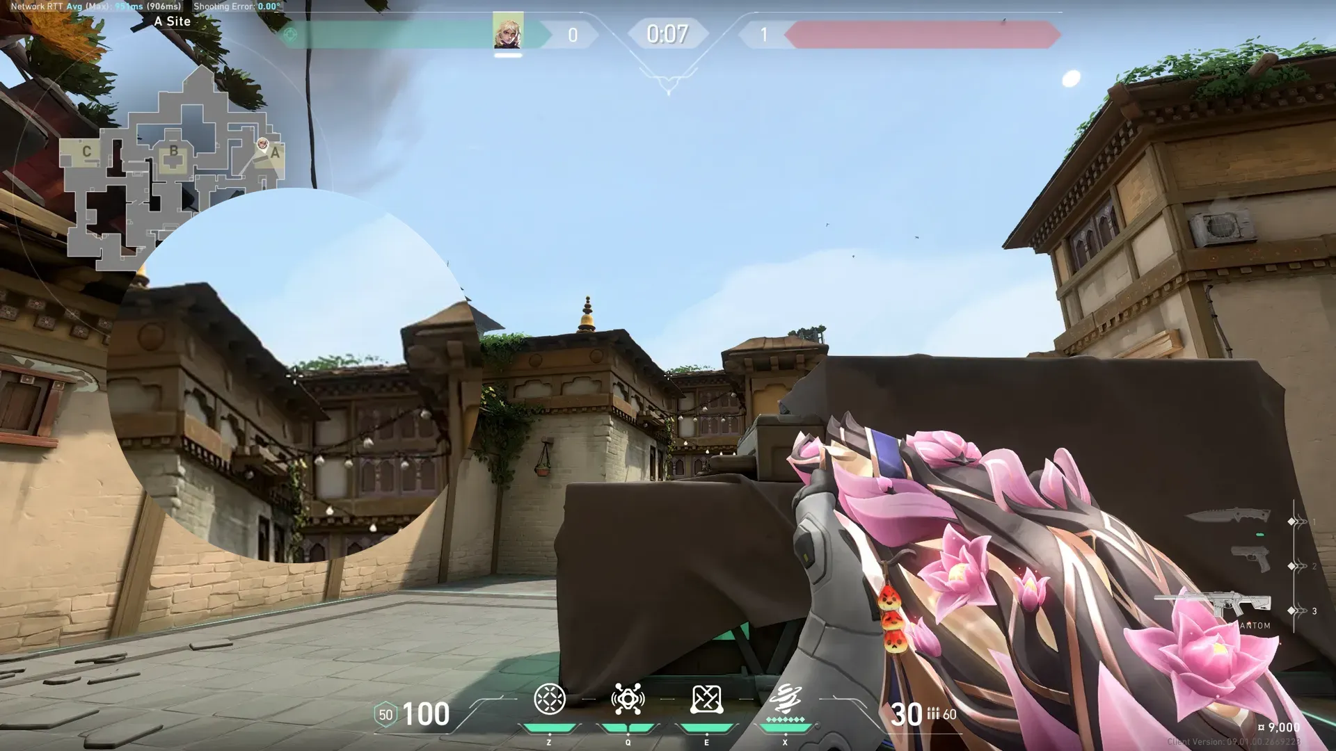 Deadlock Barrier Mesh on Haven Defense Site A — step 2 of 3: Aim — line up the shot