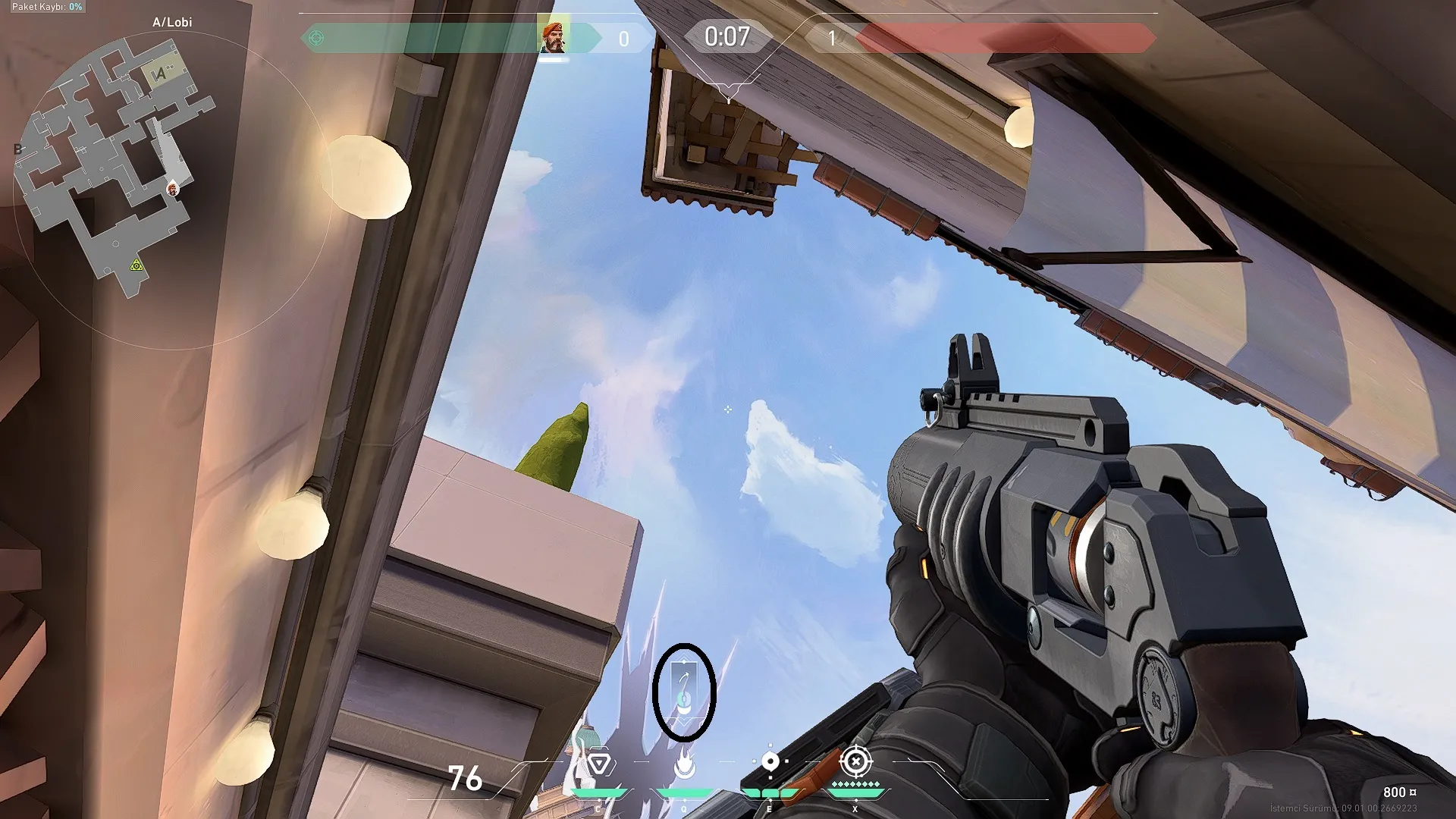Brimstone Incendiary on Ascent Attack Site A — step 2 of 3: Aim — line up the shot
