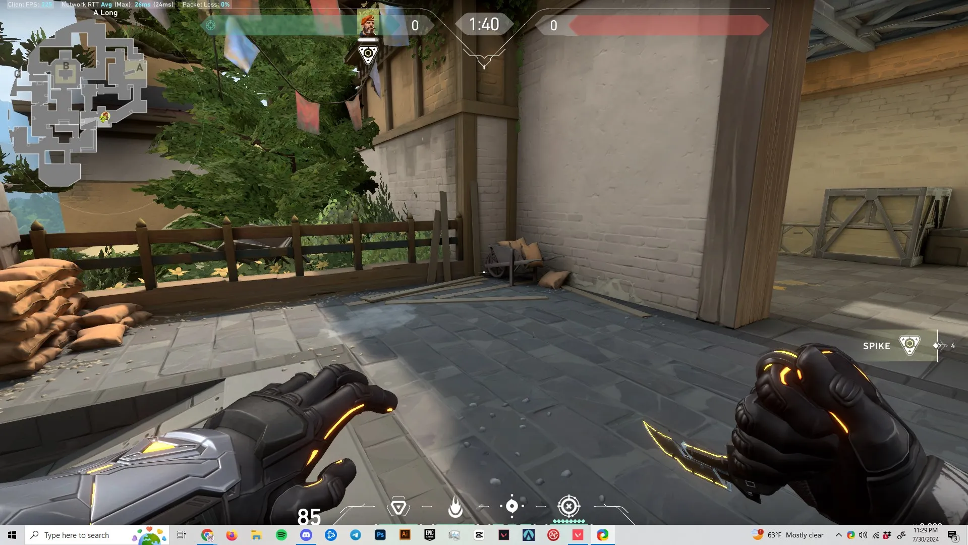 Brimstone Incendiary on Haven Attack Site A — step 1 of 3: Position — where to stand