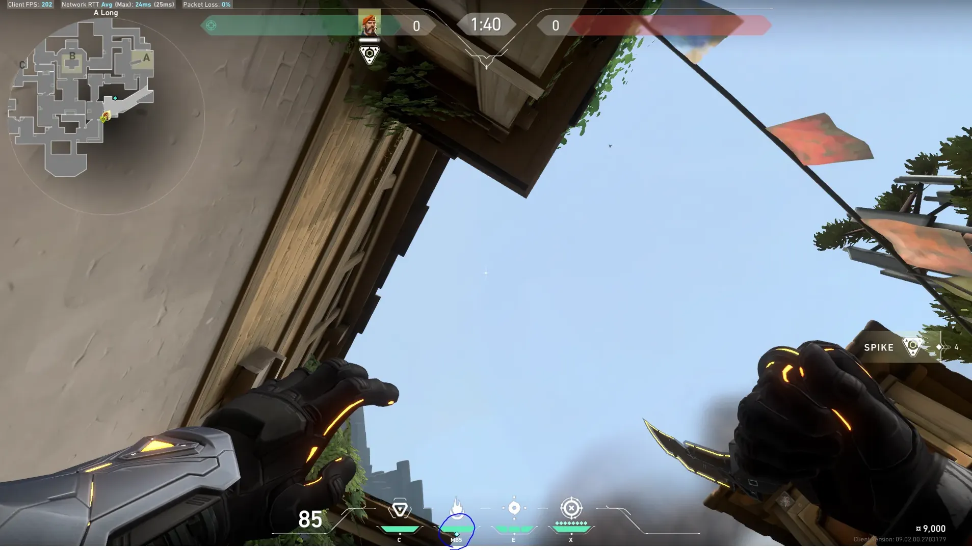 Brimstone Incendiary on Haven Attack Site A — step 2 of 3: Aim — line up the shot