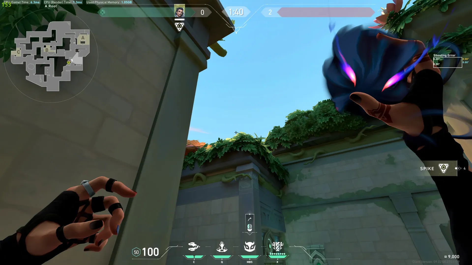 Fade Haunt on Lotus Attack Site A — step 2 of 3: Aim — line up the shot