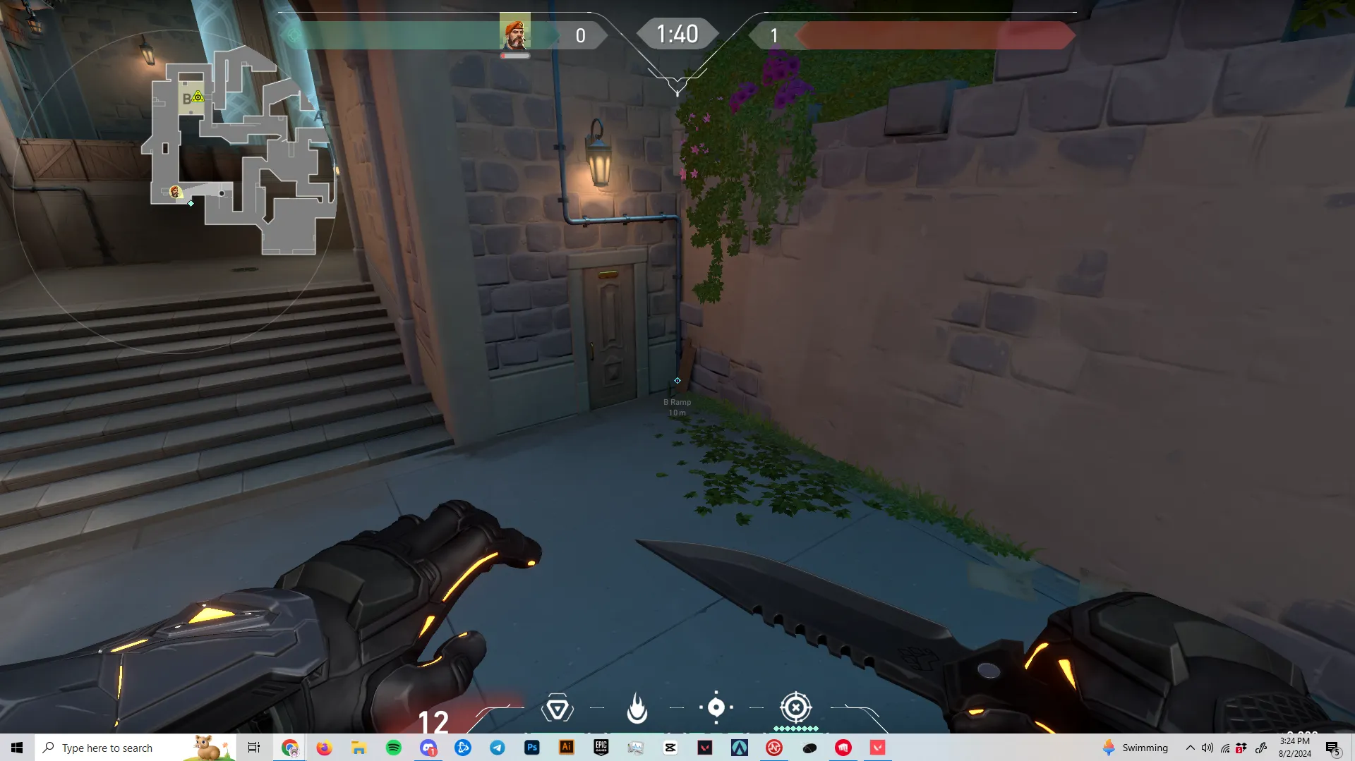 Brimstone Incendiary on Pearl Attack Site B — step 2 of 4: Aim — line up the shot