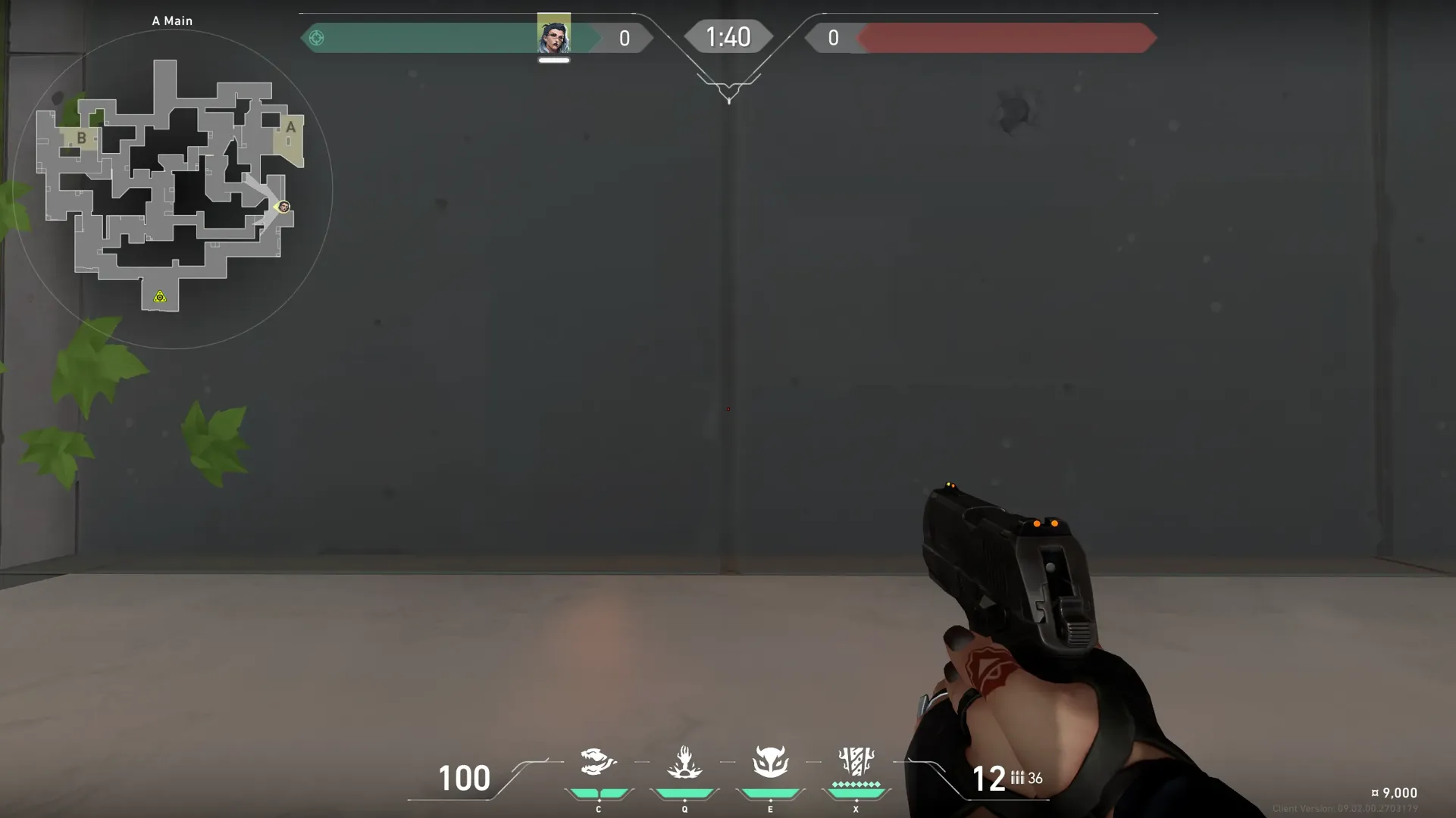 Fade Haunt on Split Attack Site A — step 2 of 7: Aim — line up the shot
