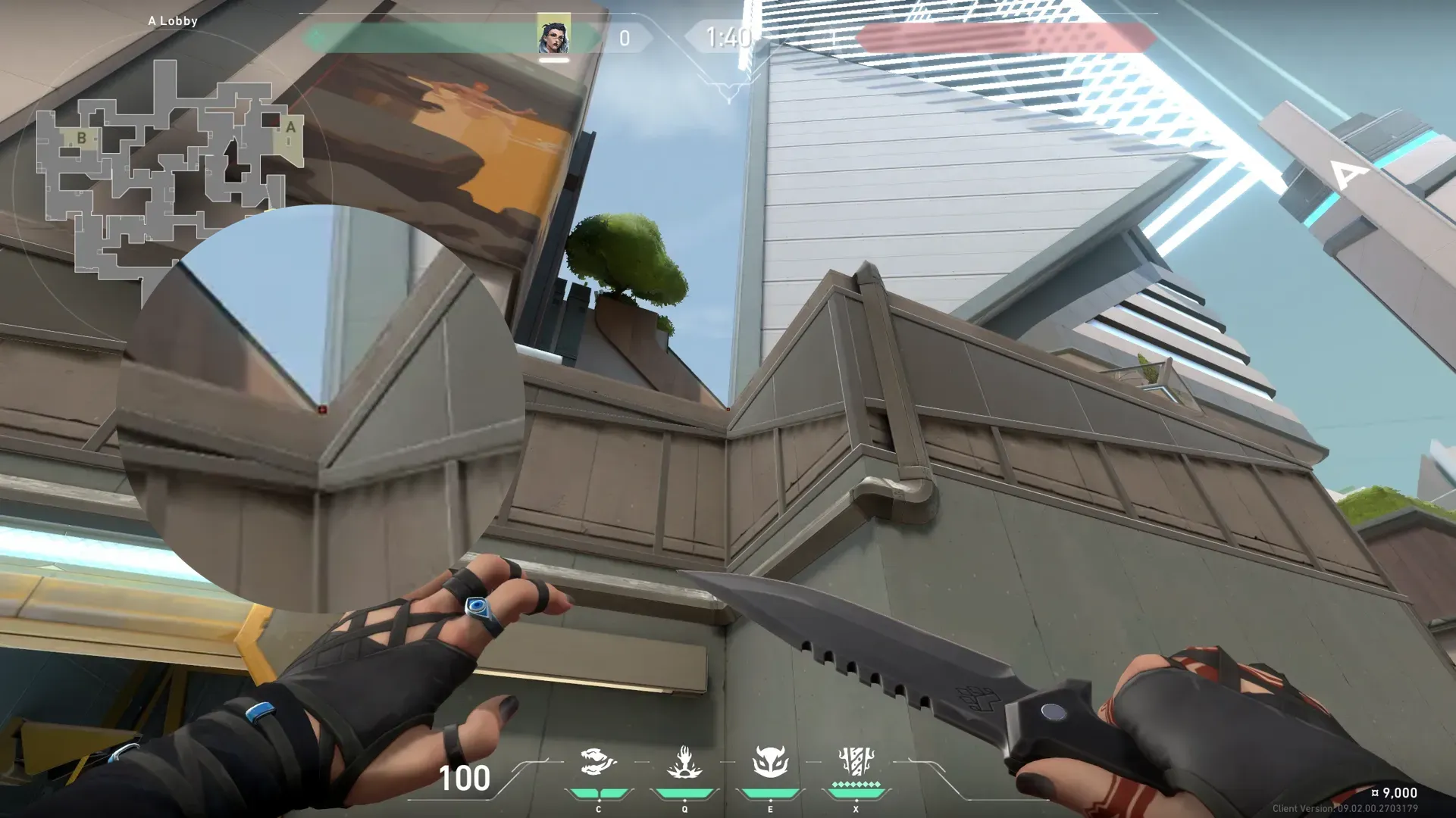 Fade Haunt on Split Attack Site A — step 2 of 5: Aim — line up the shot