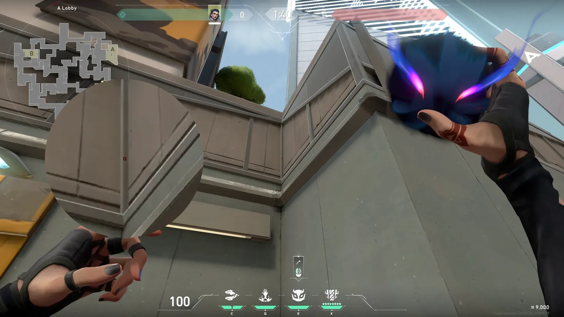 Fade Haunt on Split Attack Site A — step 3 of 5: Aim — line up the shot