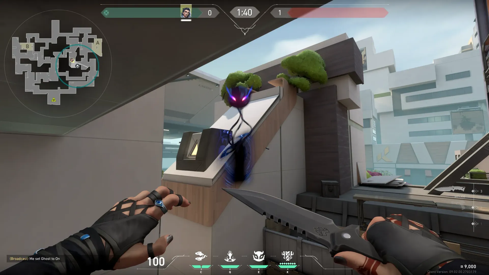 Fade Haunt on Split Attack Site A — step 4 of 5: Aim — line up the shot