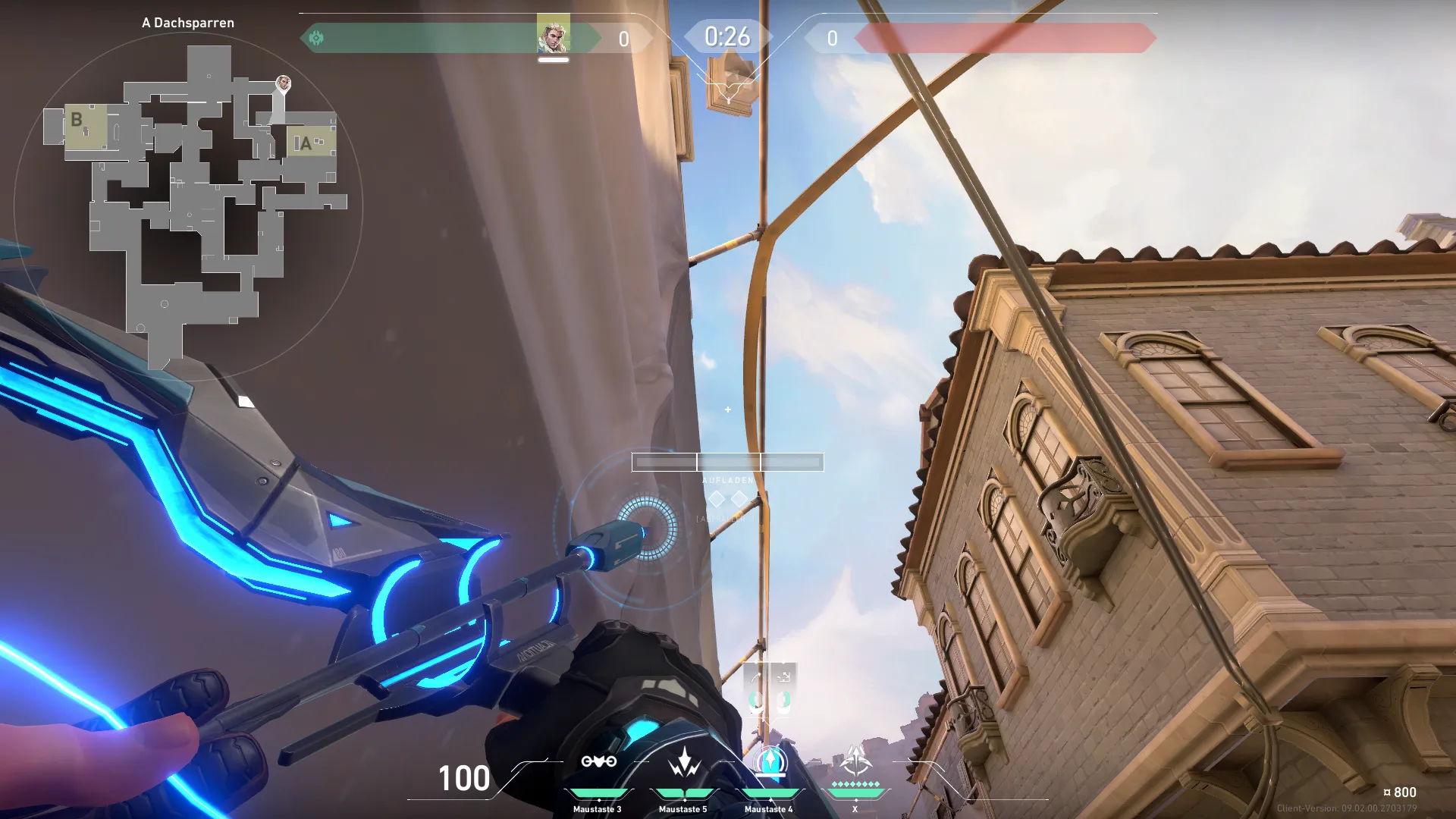 Sova Recon Bolt on Ascent Defense Site A — step 2 of 3: Aim — line up the shot