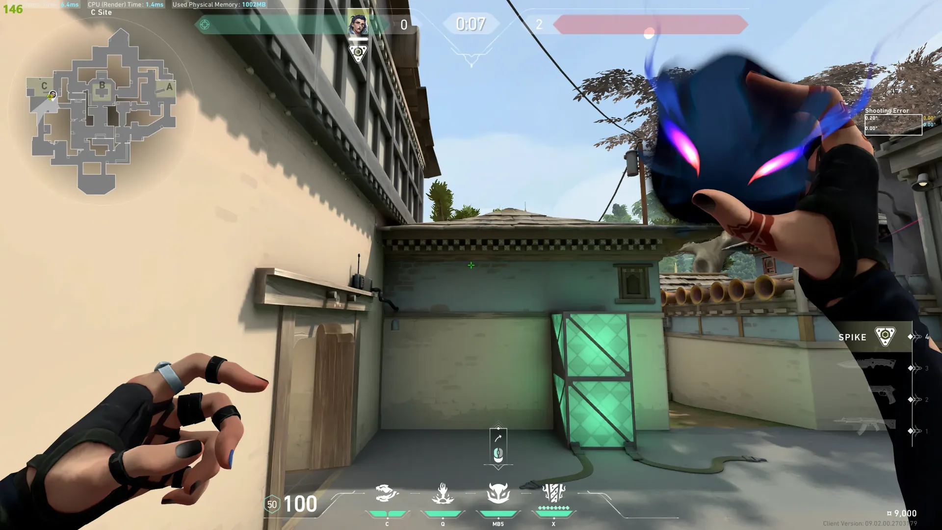Fade Haunt on Haven Defense Site C — step 2 of 3: Aim — line up the shot