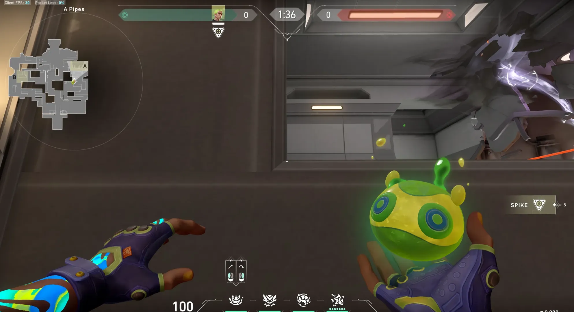 Gekko Mosh Pit on Icebox Attack Site A — step 1 of 3: Position — where to stand