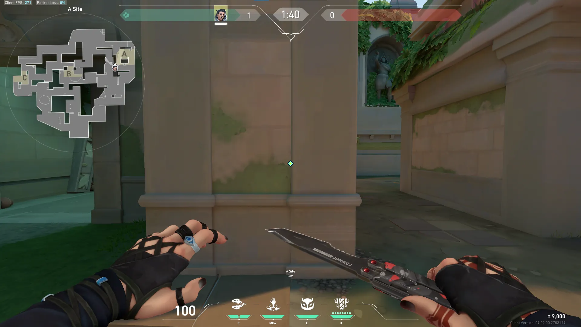 Fade Haunt on Lotus Attack Site A — step 1 of 3: Position — where to stand