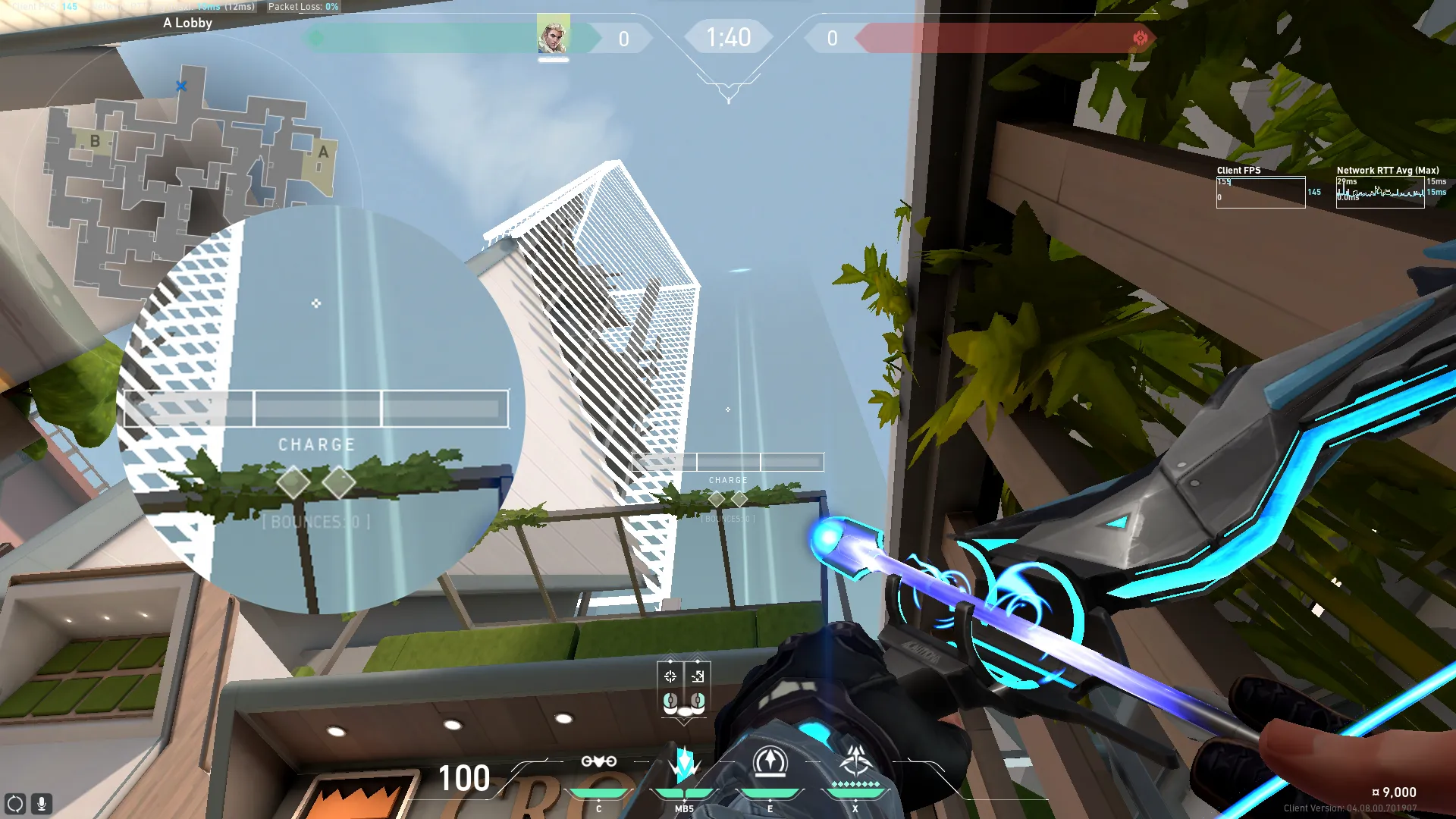 Sova Shock Bolt on Split Attack Site A — step 3 of 4: Aim — line up the shot