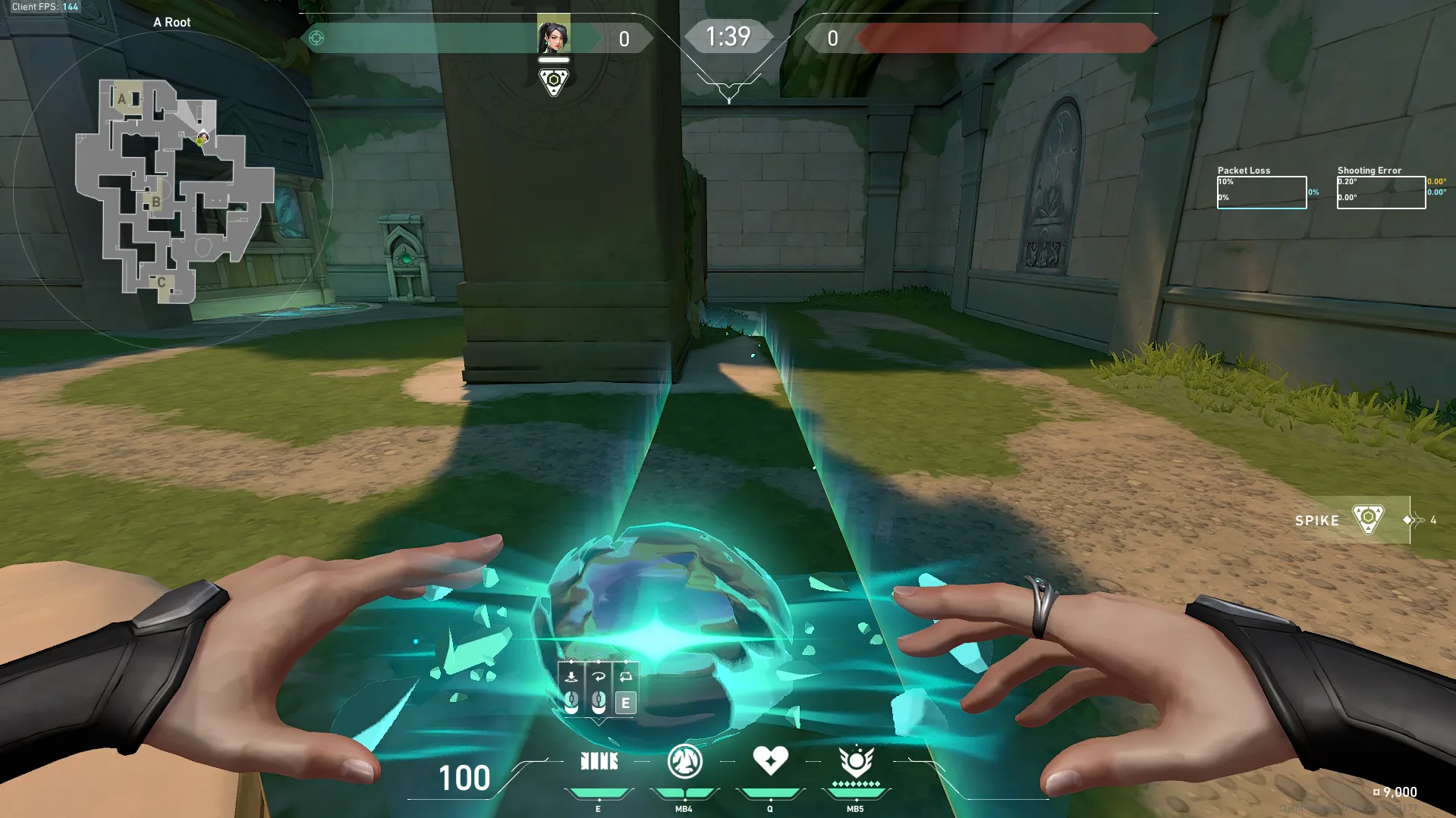 Sage Barrier Orb on Lotus Attack Site A — step 2 of 3: Aim — line up the shot