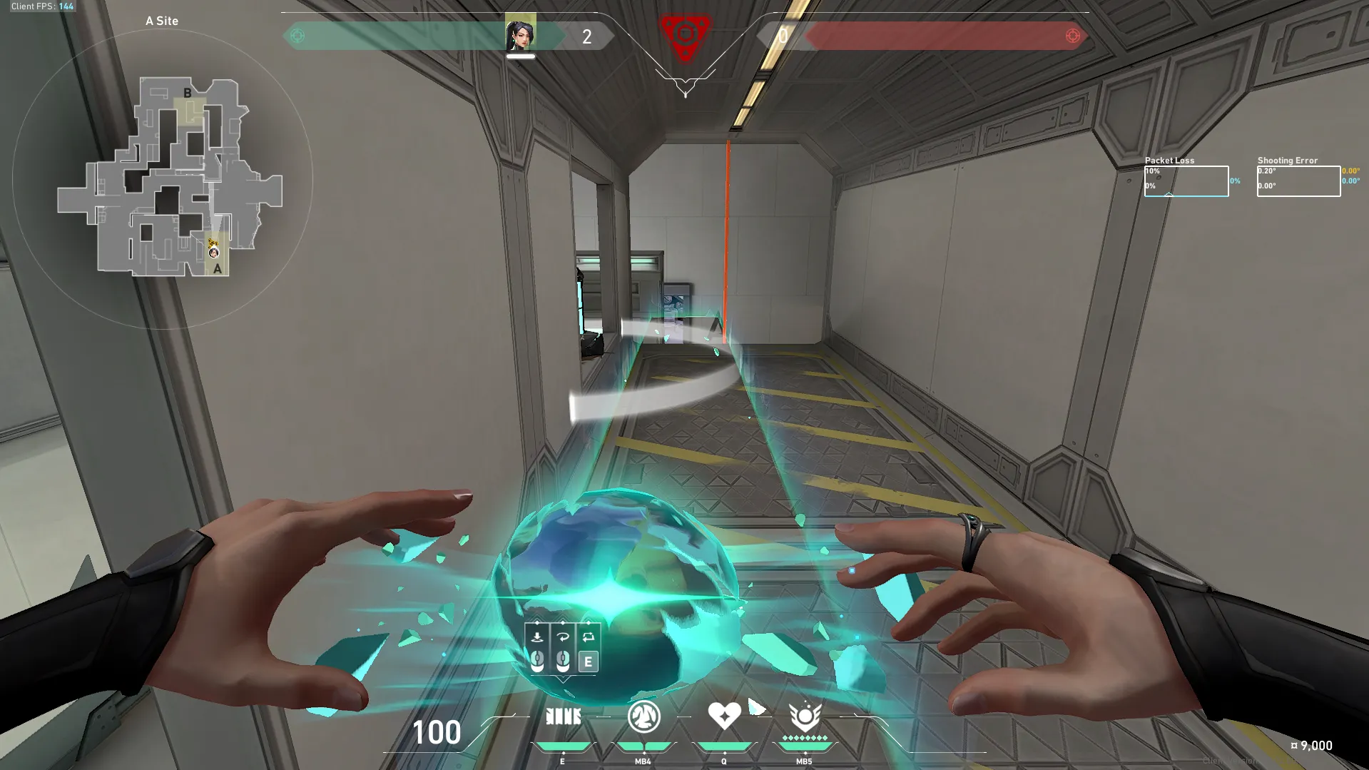 Sage Barrier Orb on Icebox Defense Site A — step 2 of 3: Aim — line up the shot