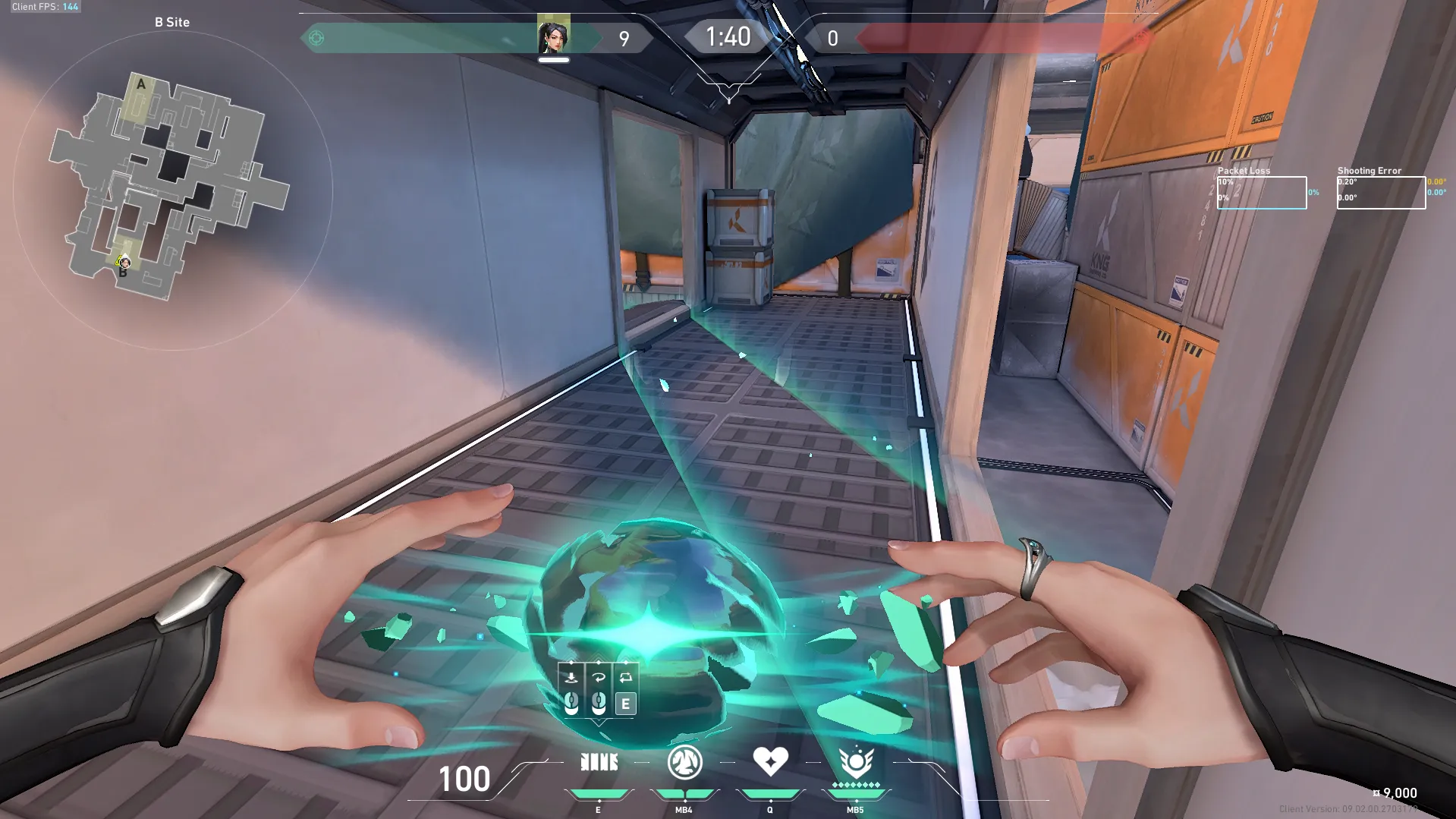 Sage Barrier Orb on Icebox Defense Site B — step 4 of 6: Aim — line up the shot