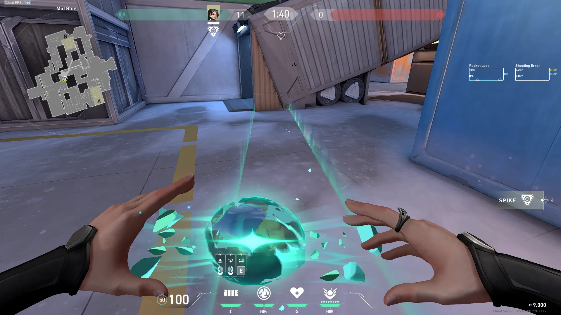 Sage Barrier Orb on Icebox Defense Mid — step 2 of 3: Aim — line up the shot