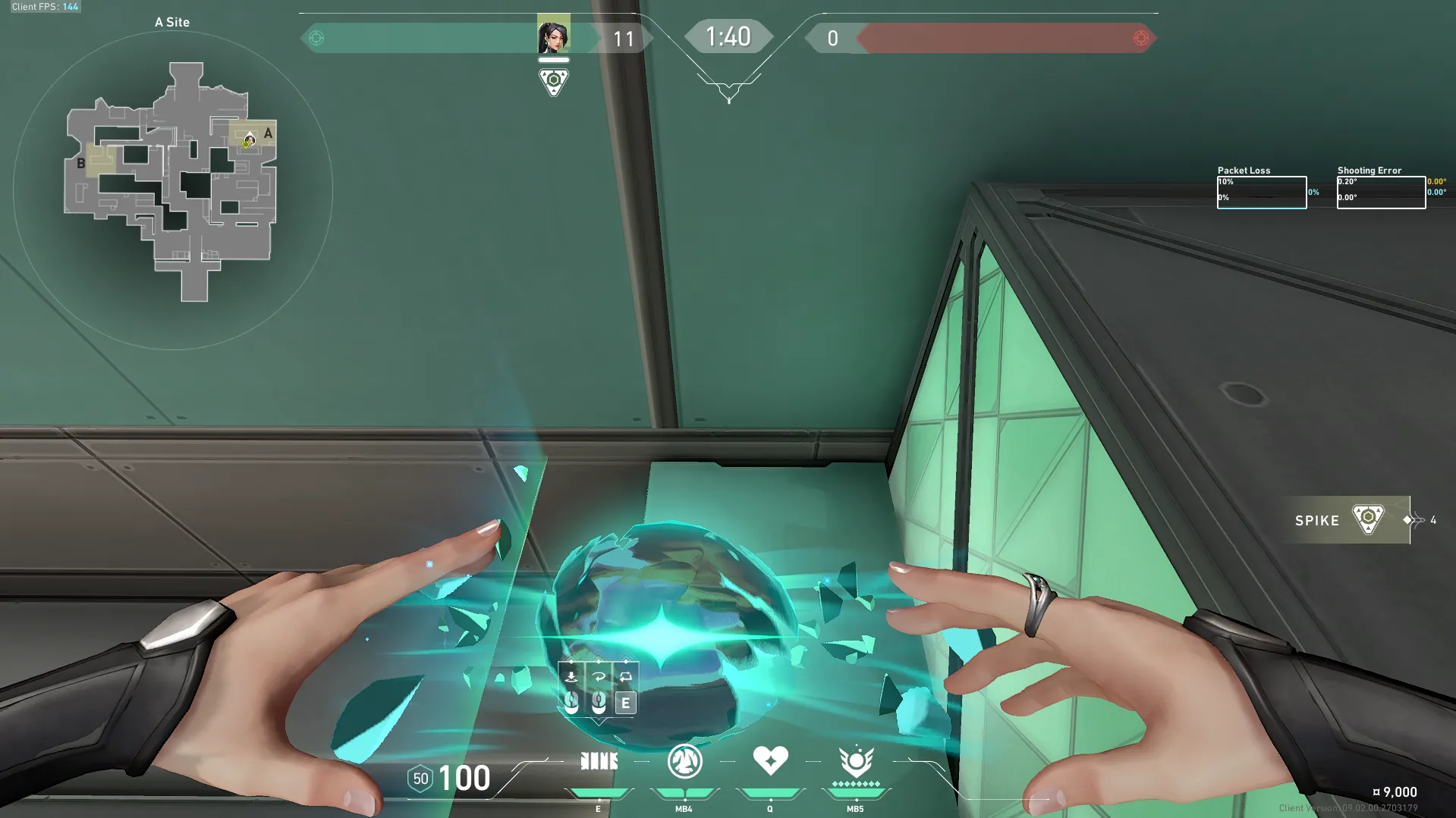 Sage Barrier Orb on Icebox Attack Site A — step 2 of 3: Aim — line up the shot